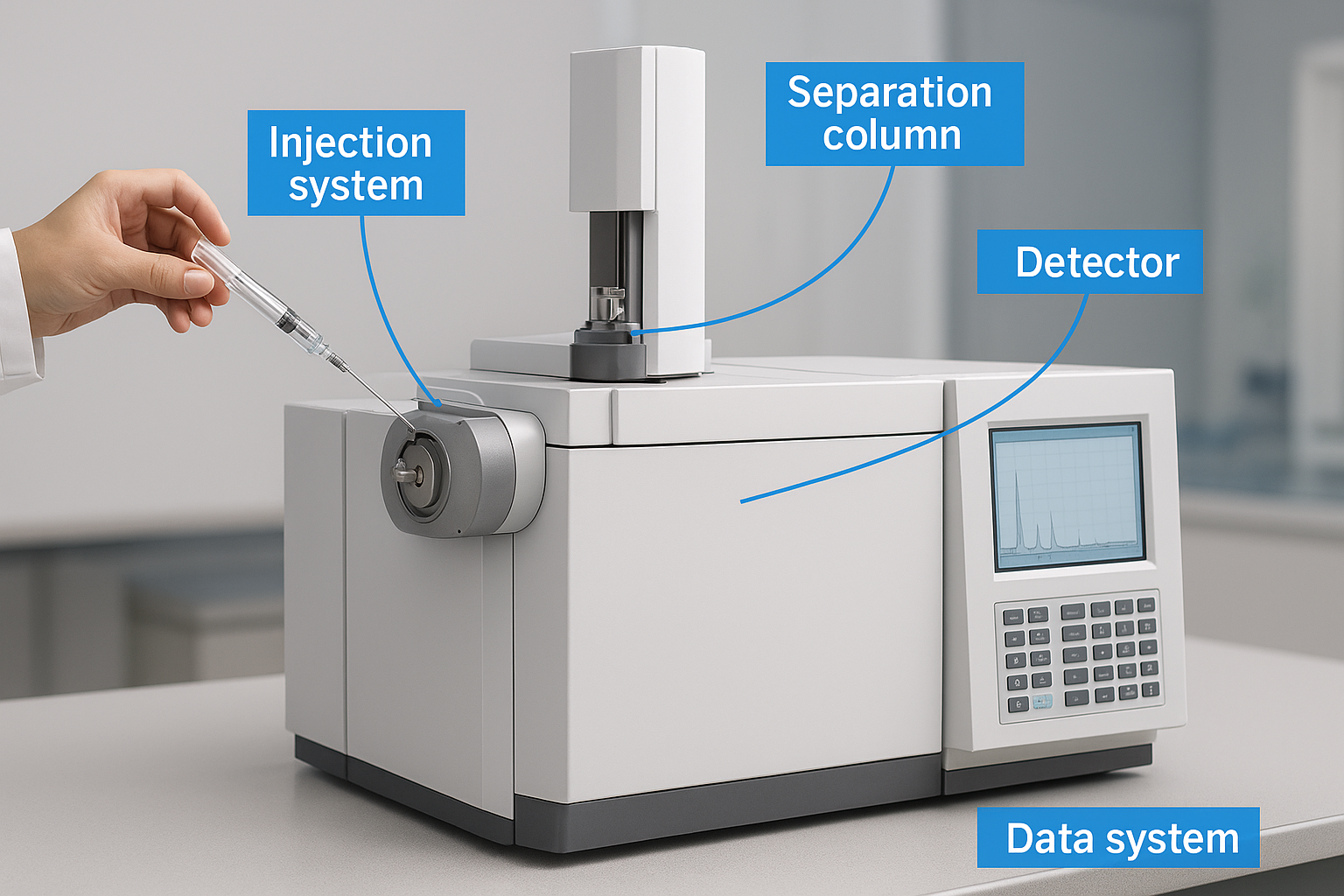 Main components of a gas chromatograph