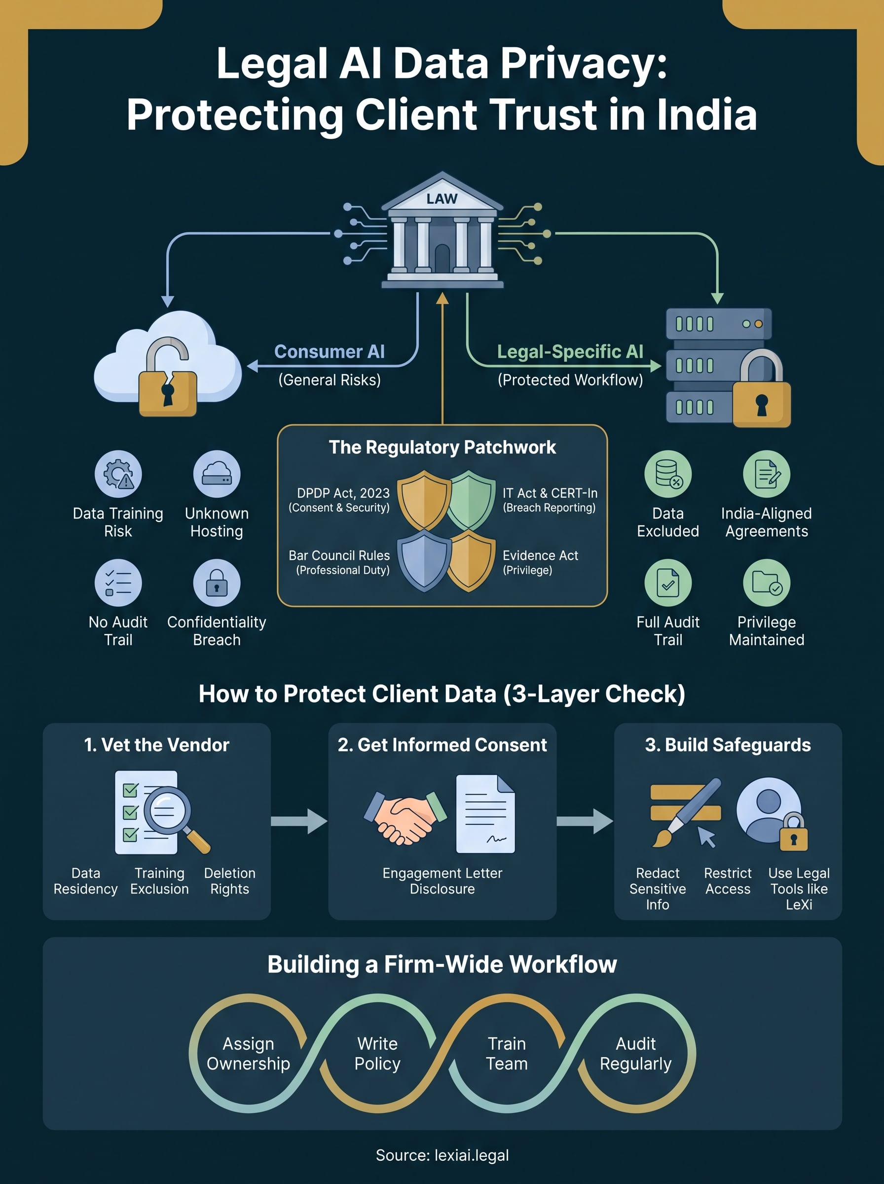 legal ai data privacy infographic