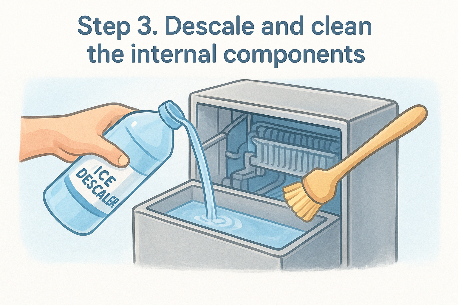 Step 3. Descale and clean the internal components