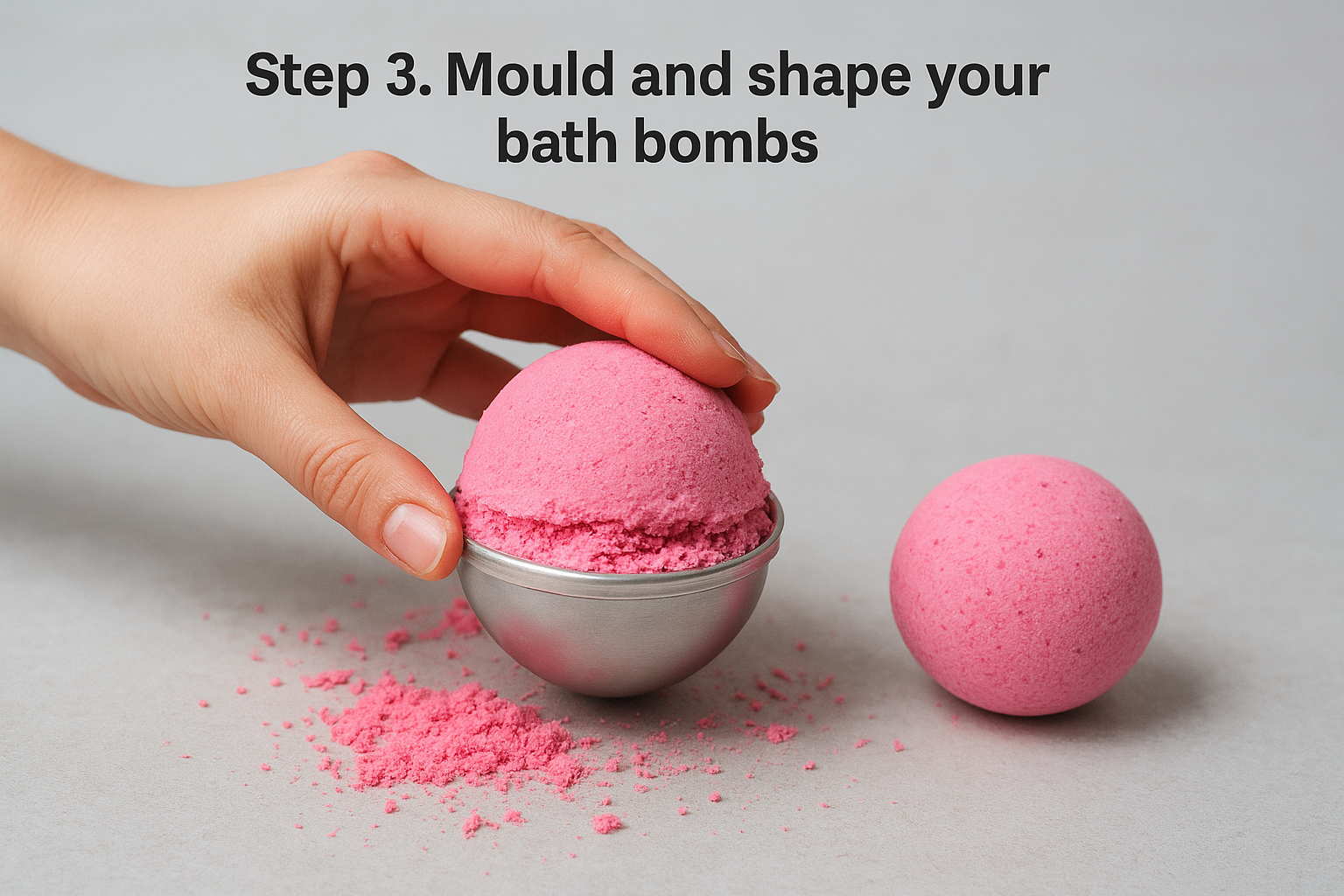 Step 3. Mould and shape your bath bombs
