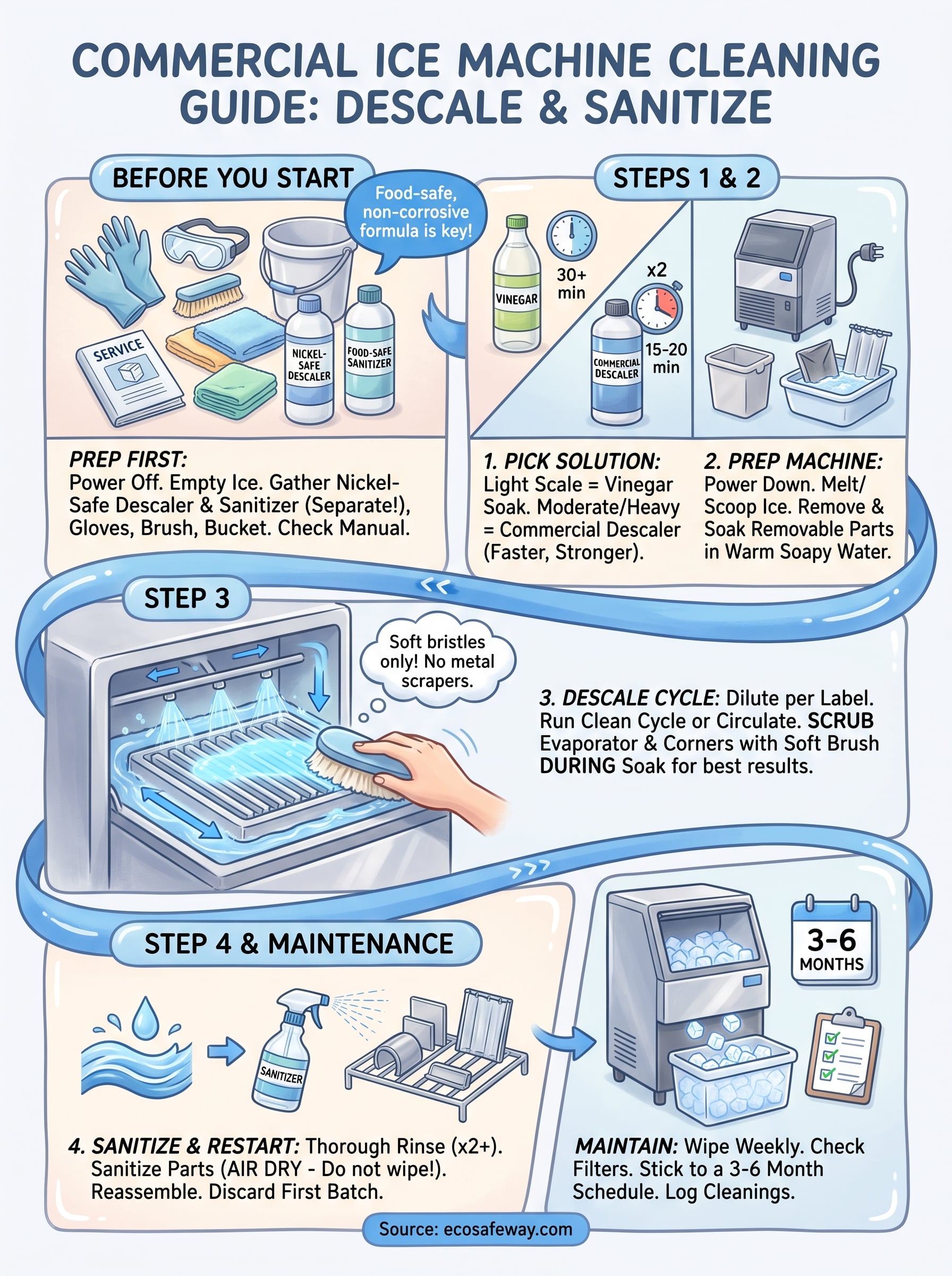 ice machine cleaner solution infographic