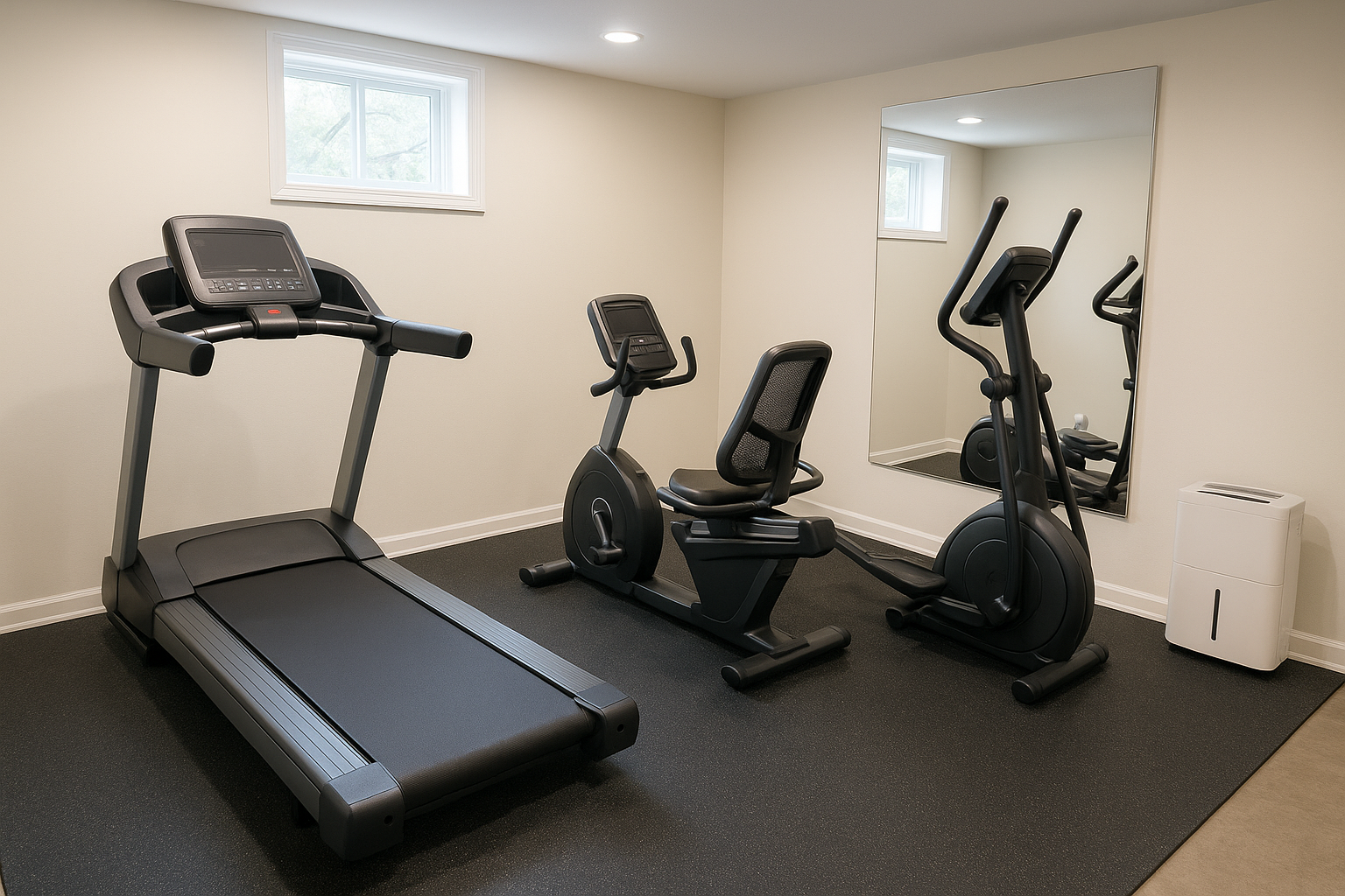 4. A basement multi-station home gym