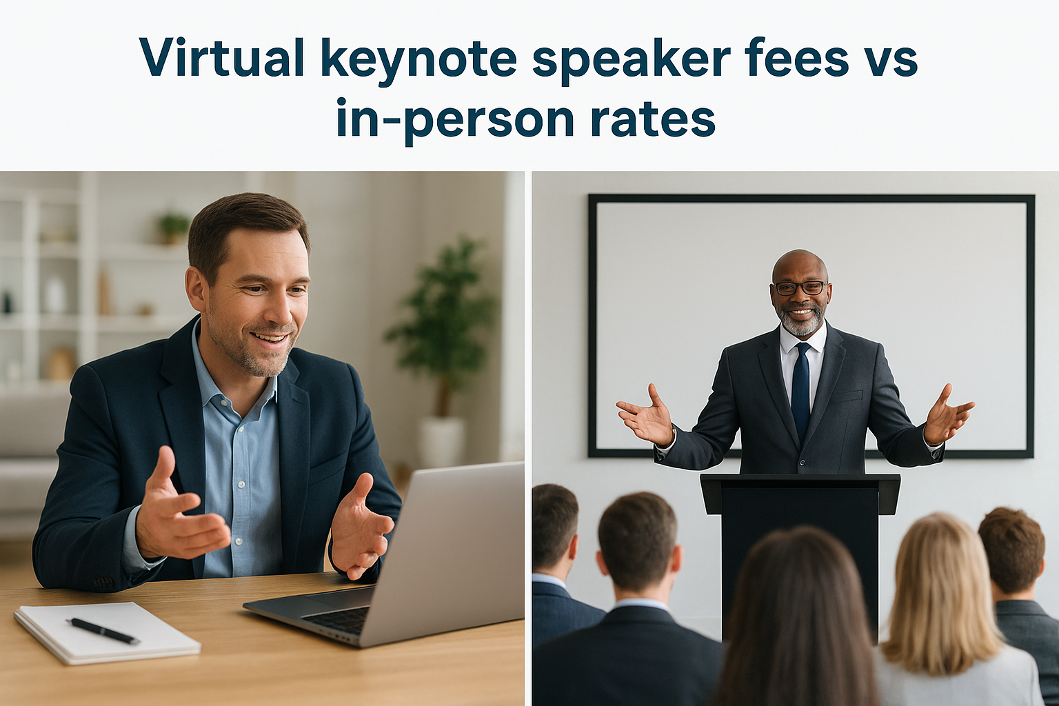 Virtual keynote speaker fees vs in-person rates