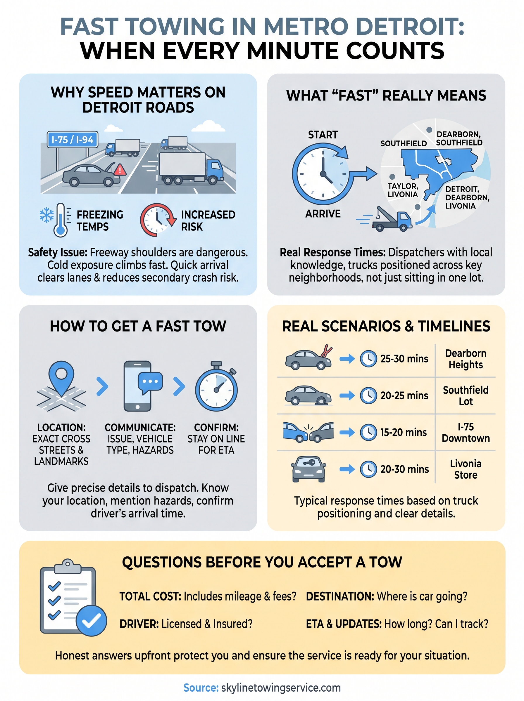 Fast Towing Service: What It Is and What Detroit Drivers Get fast towing service infographic
