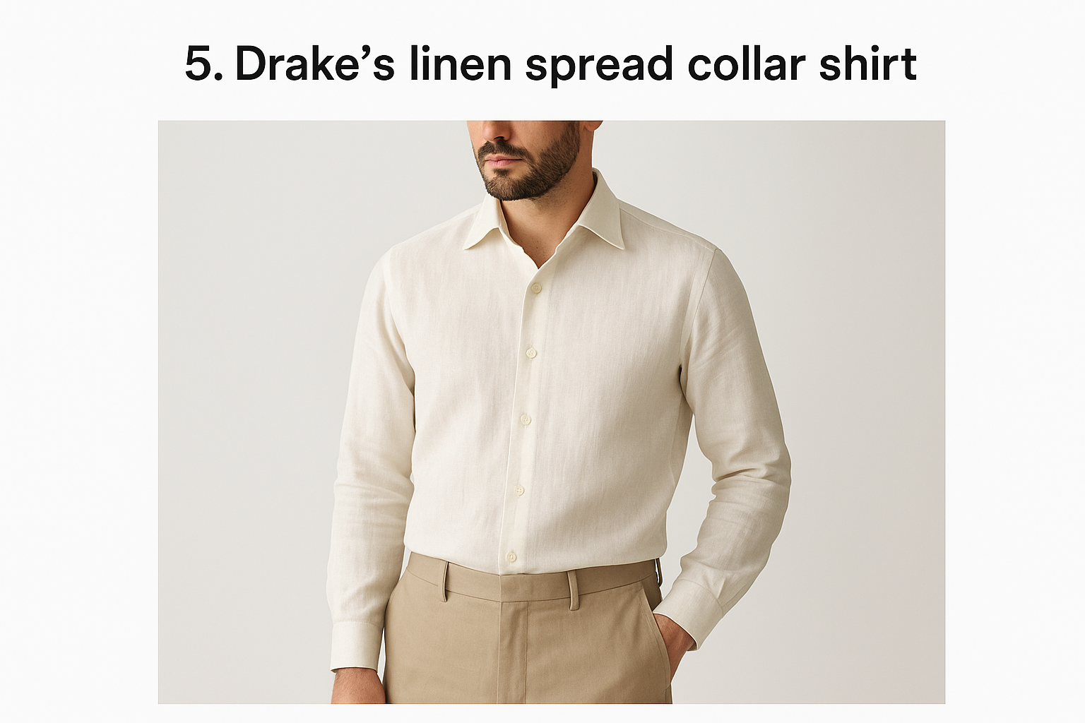 5. Drake's linen spread collar shirt