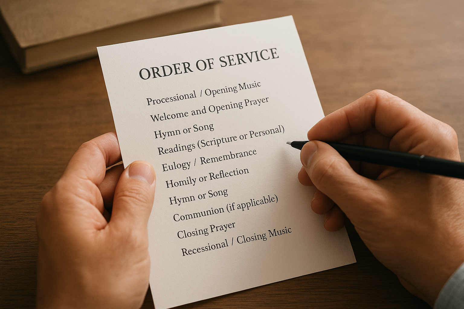Step 2. Build the order of service