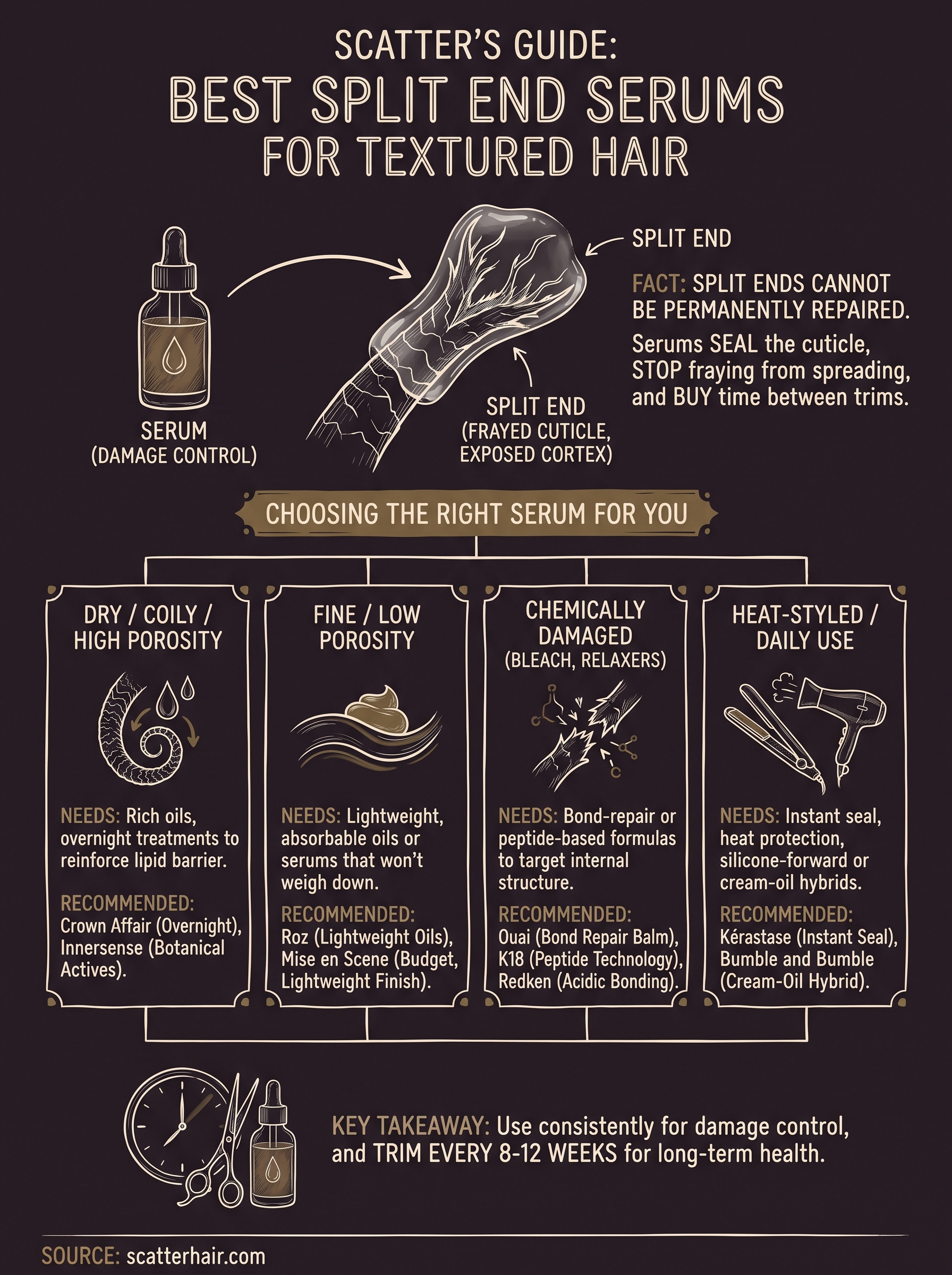 best split end serum infographic