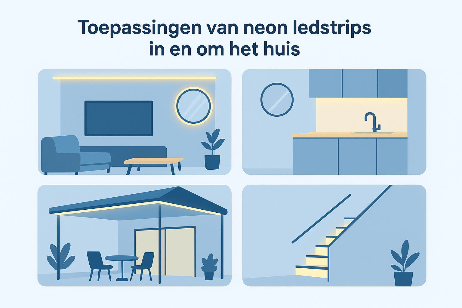 Toepassingen van neon ledstrips in en om het huis