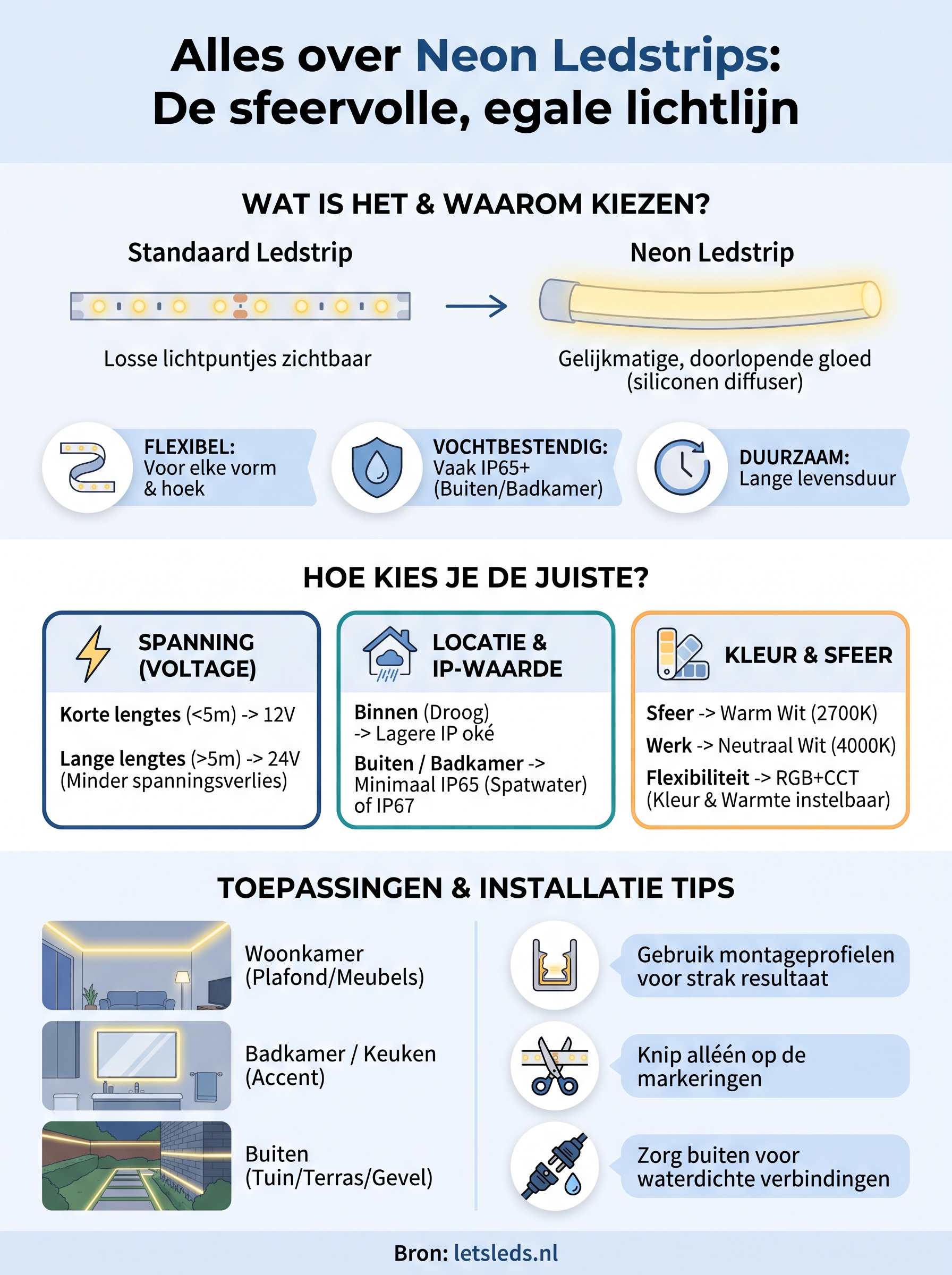 neon ledstrip infographic