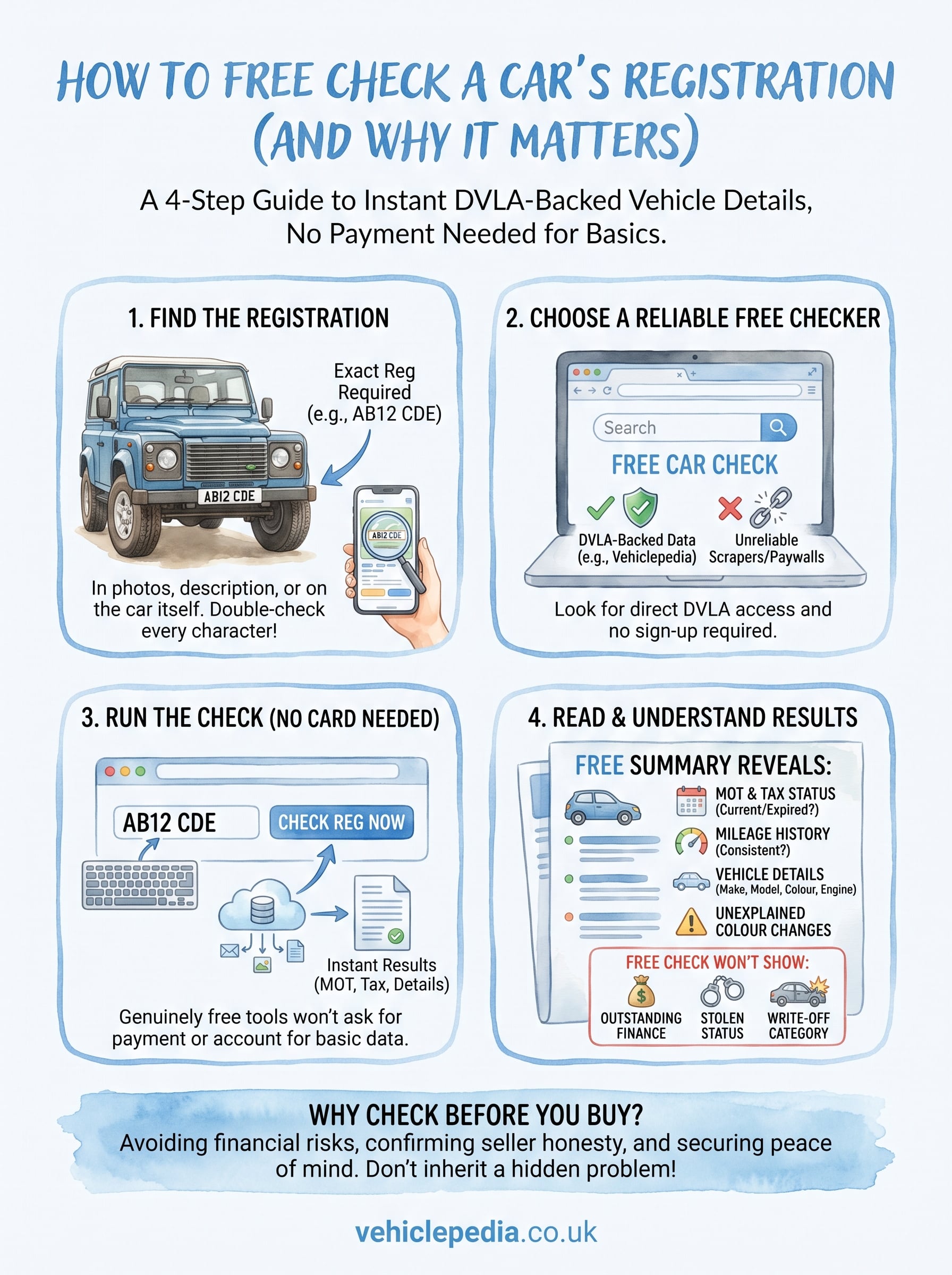 free check car registration infographic