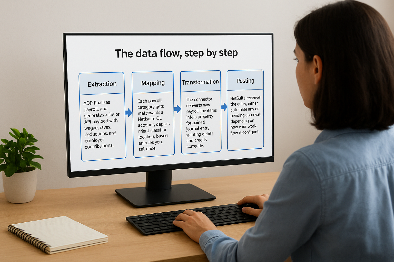 The data flow, step by step