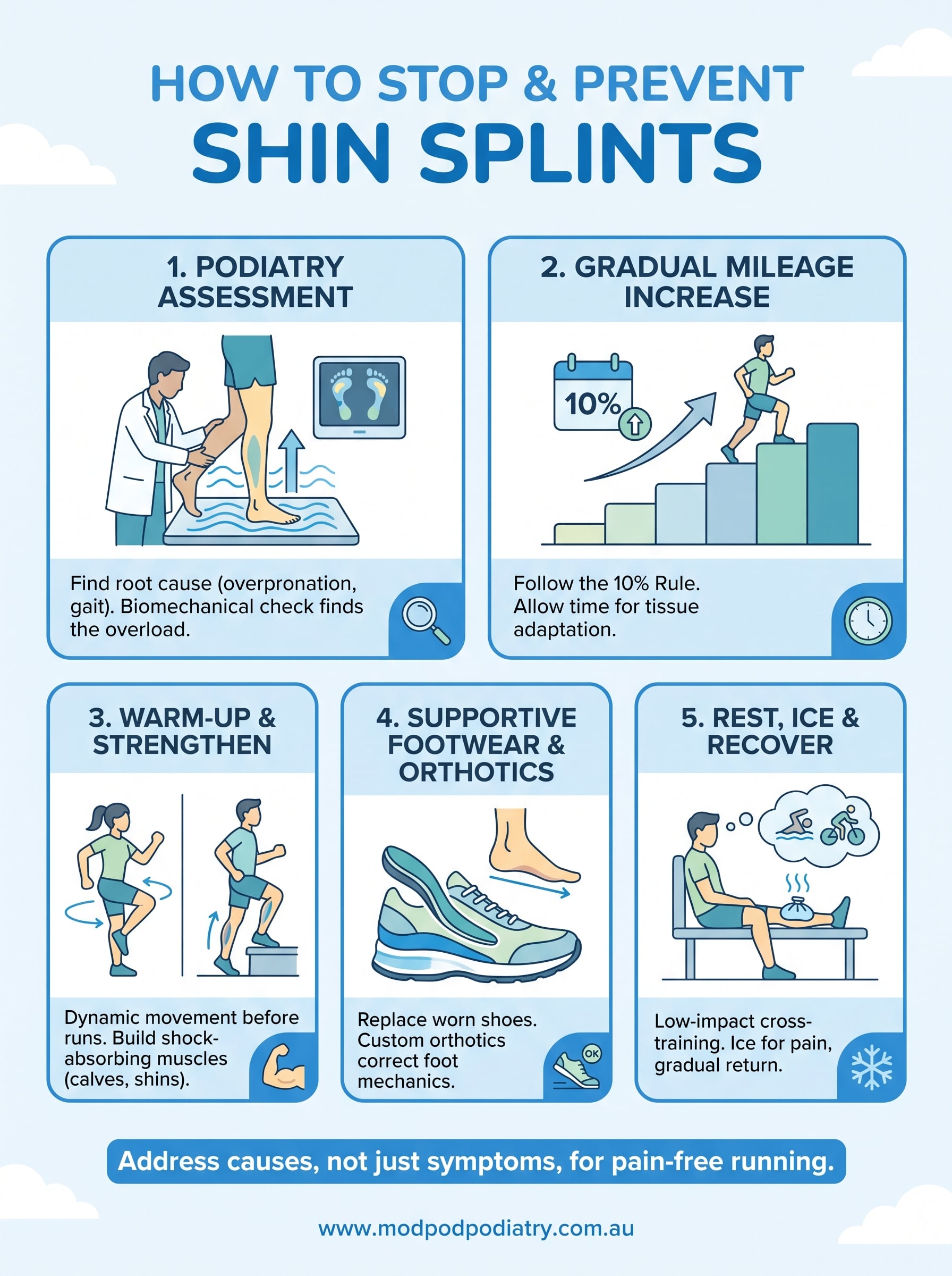 how to stop shin splints infographic