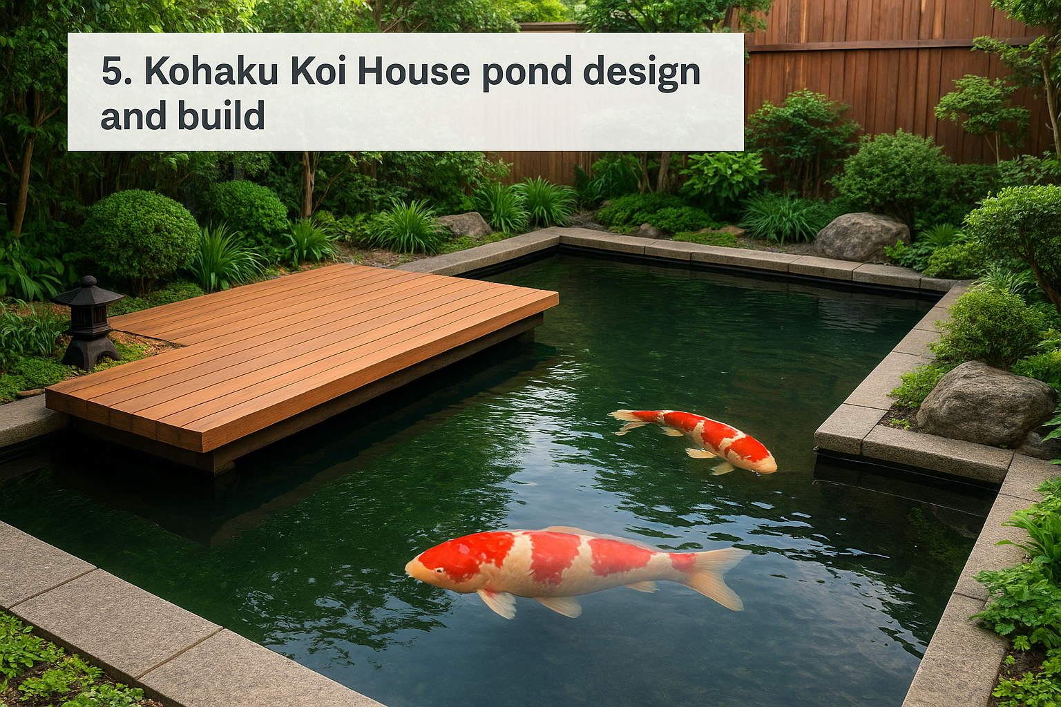 5. Kohaku Koi House pond design and build