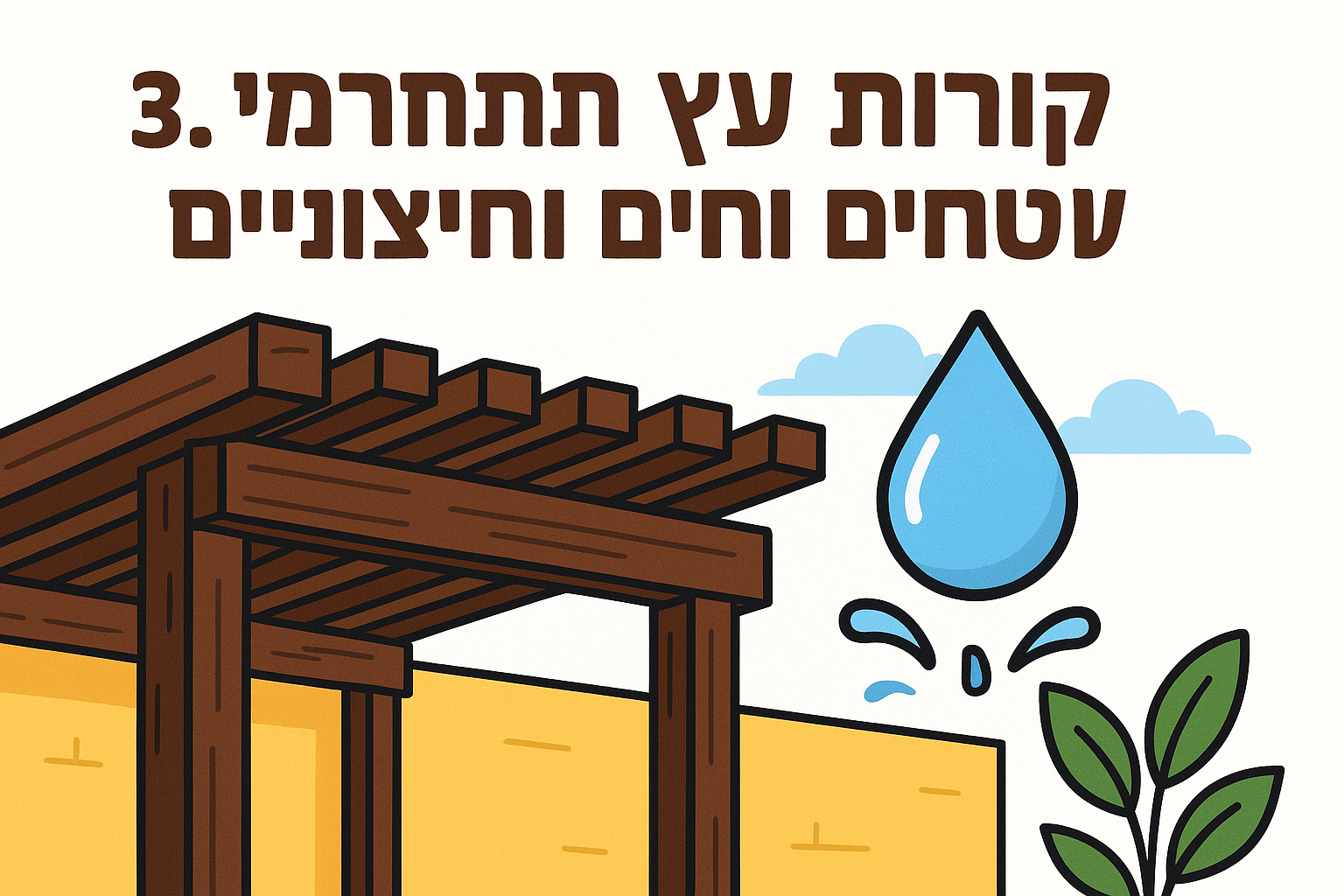 3. קורות עץ תרמי לשטחים לחים וחיצוניים