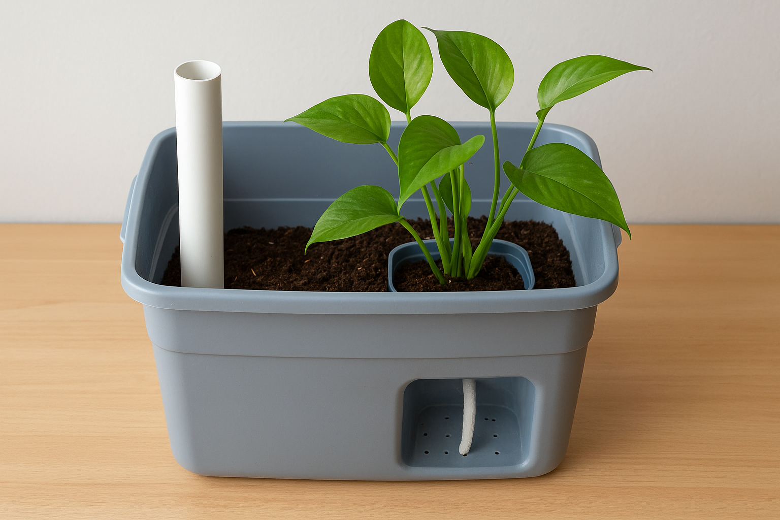 9. DIY self-watering planter setup