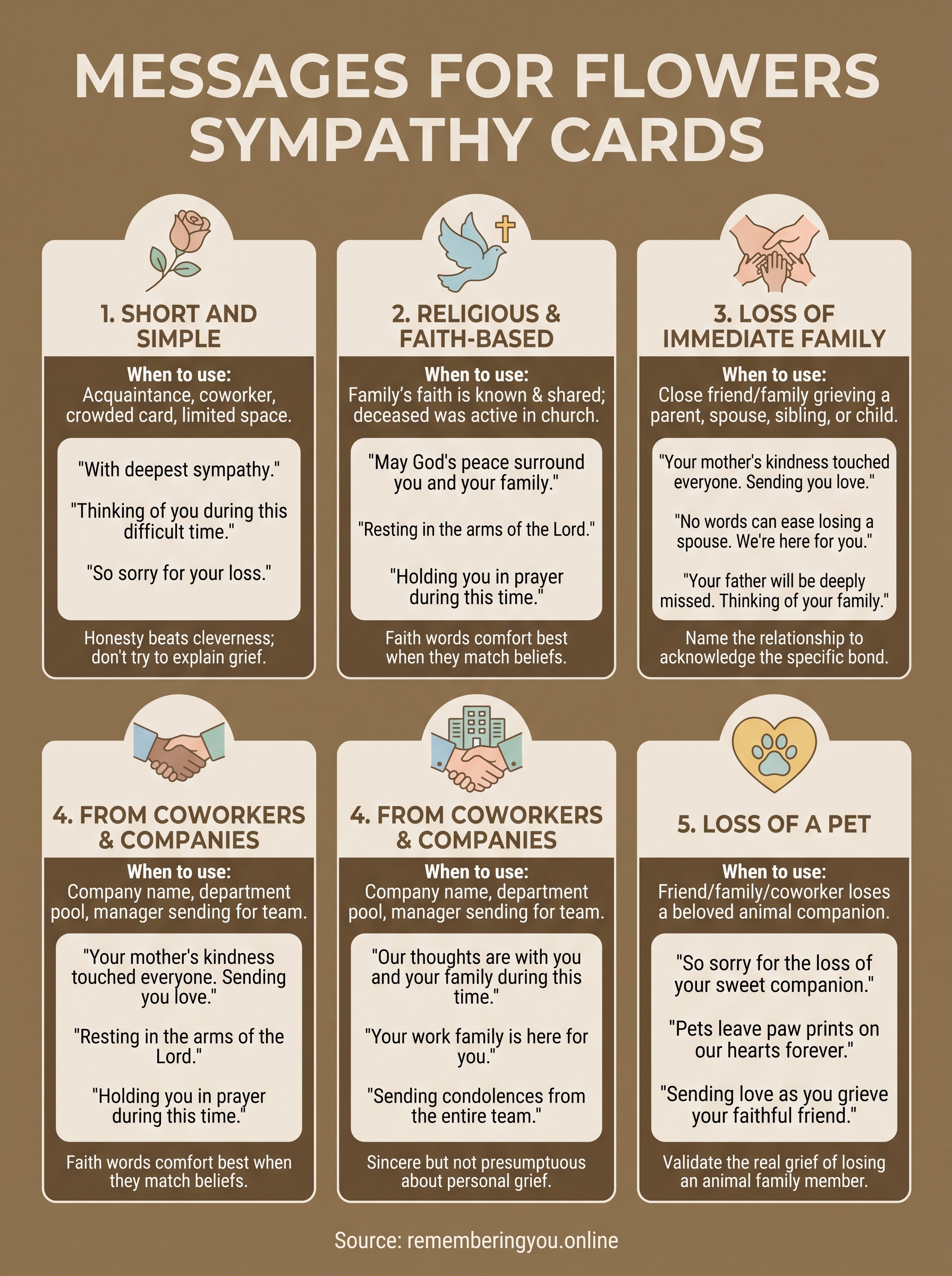 messages for flowers sympathy infographic
