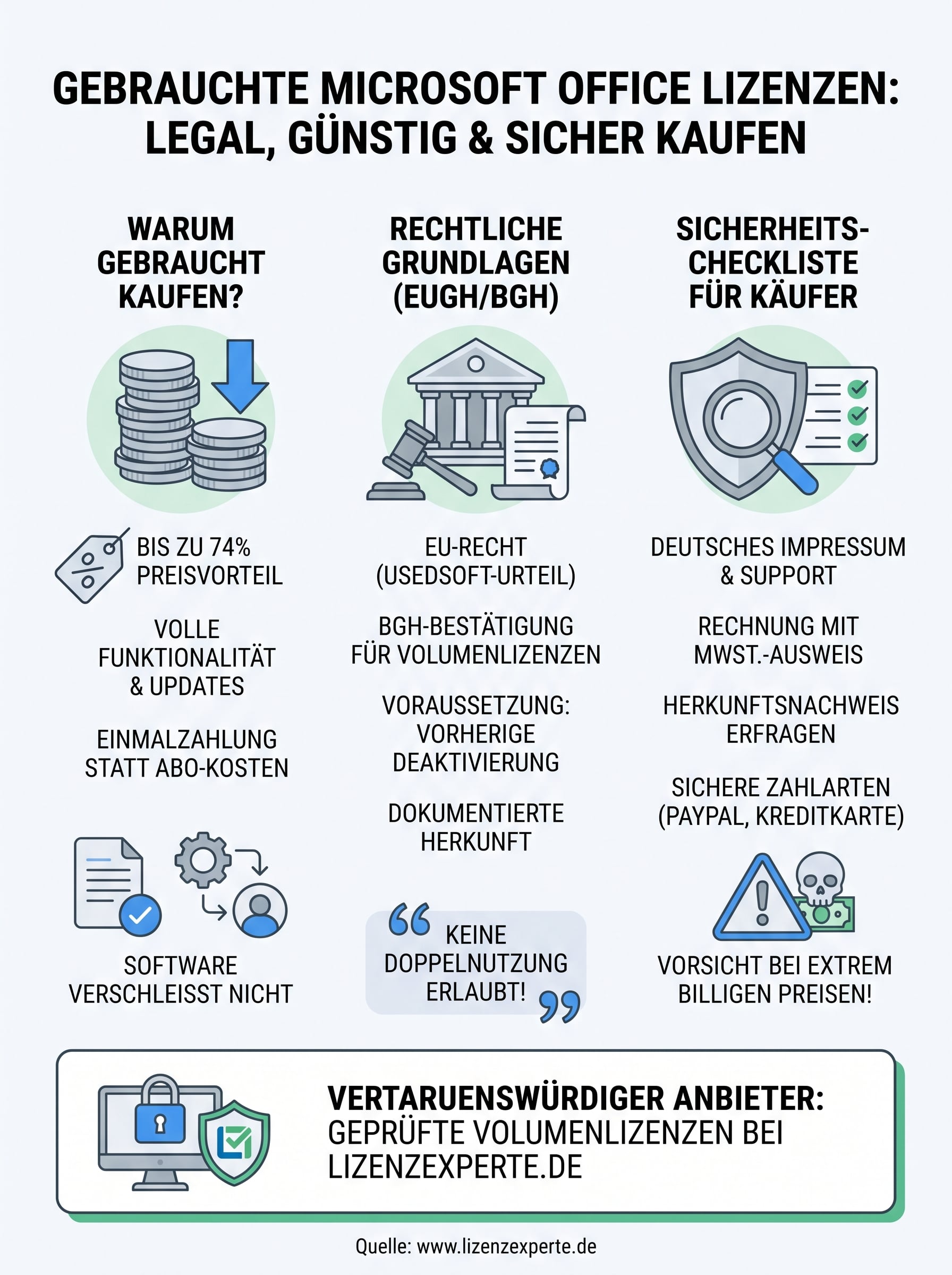office lizenz gebraucht kaufen infographic