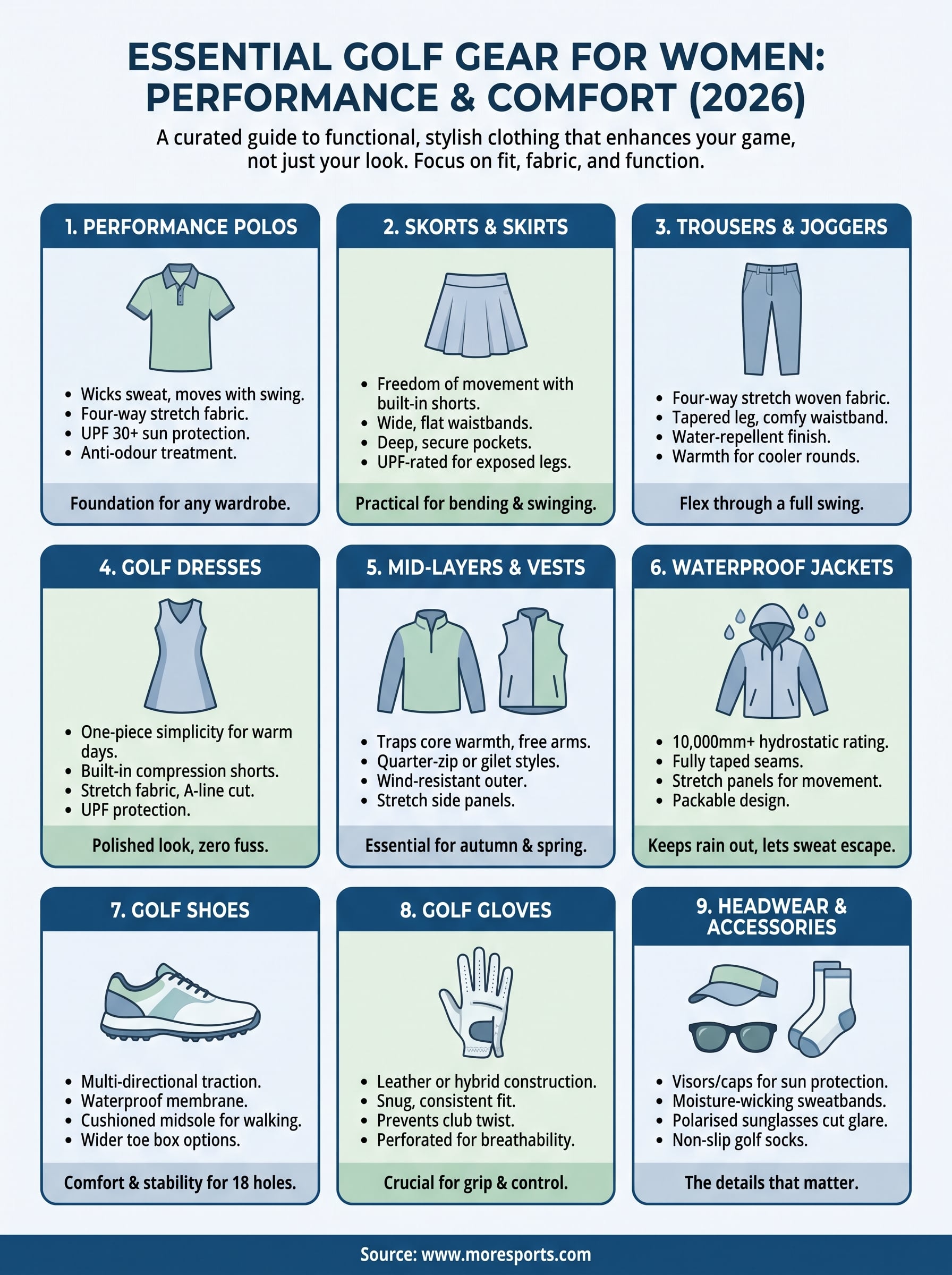 golf gear for women infographic