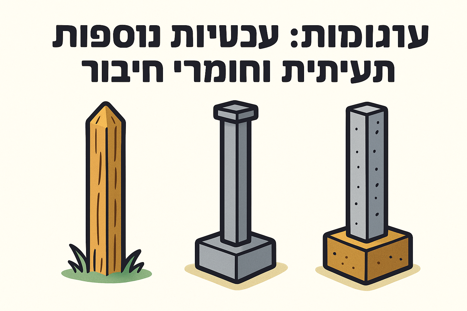 עלויות נוספות: עמודים, תשתית וחומרי חיבור