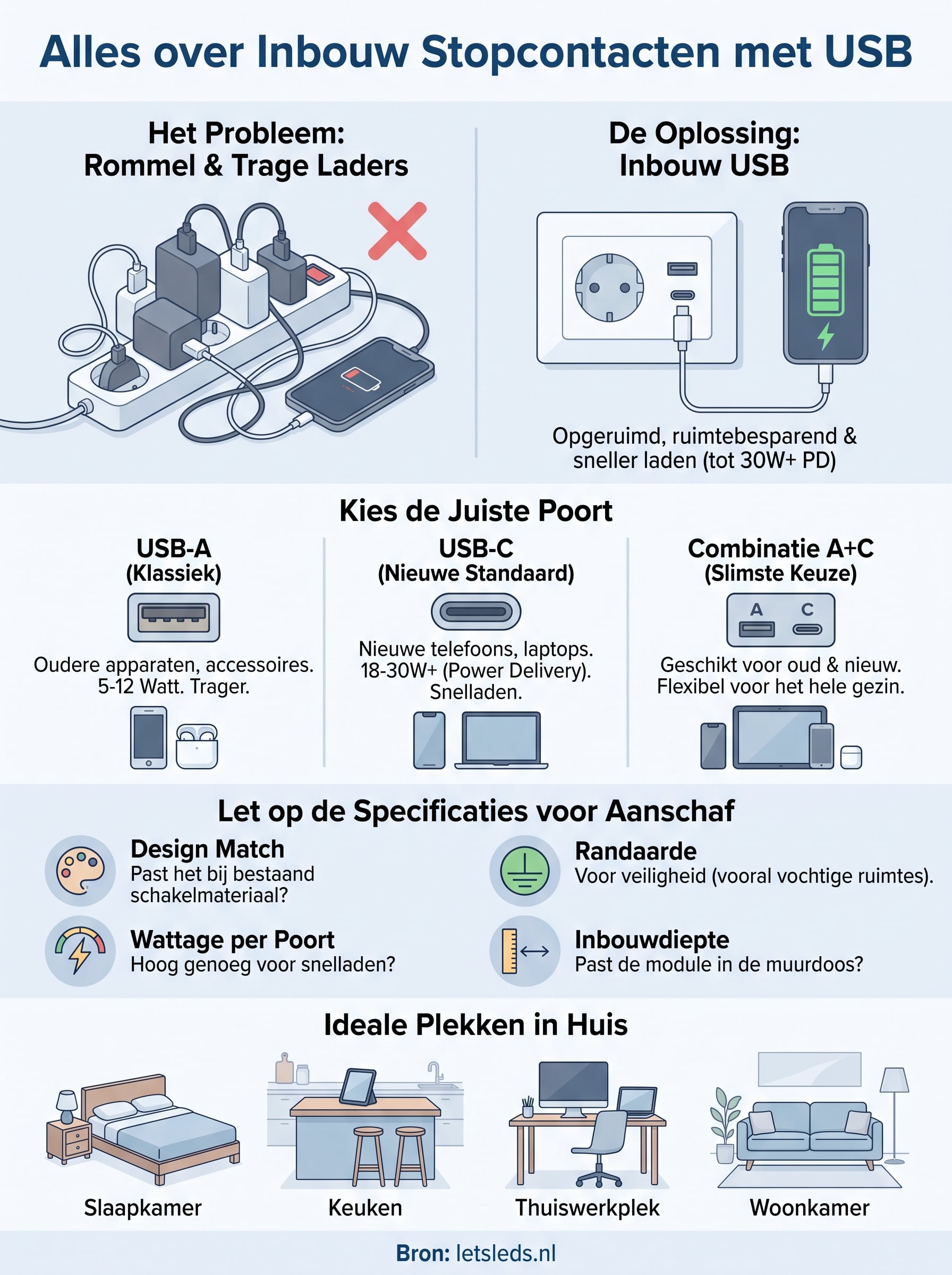 inbouw stopcontact usb infographic