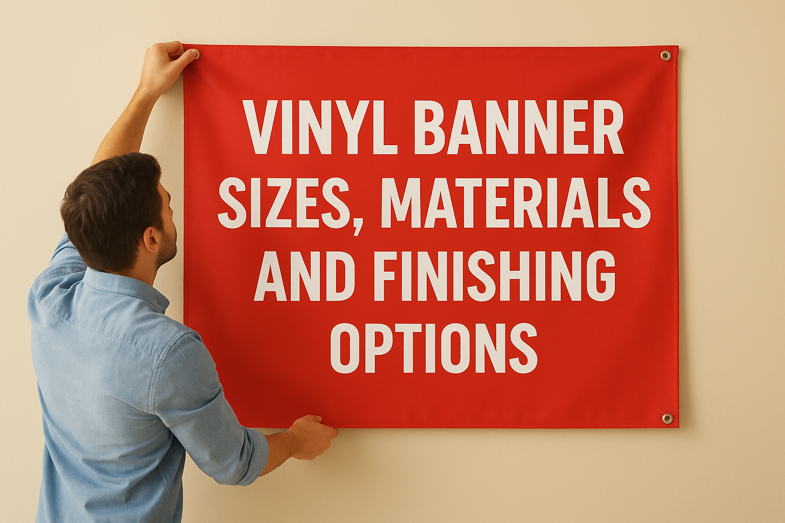 Vinyl banner sizes, materials and finishing options