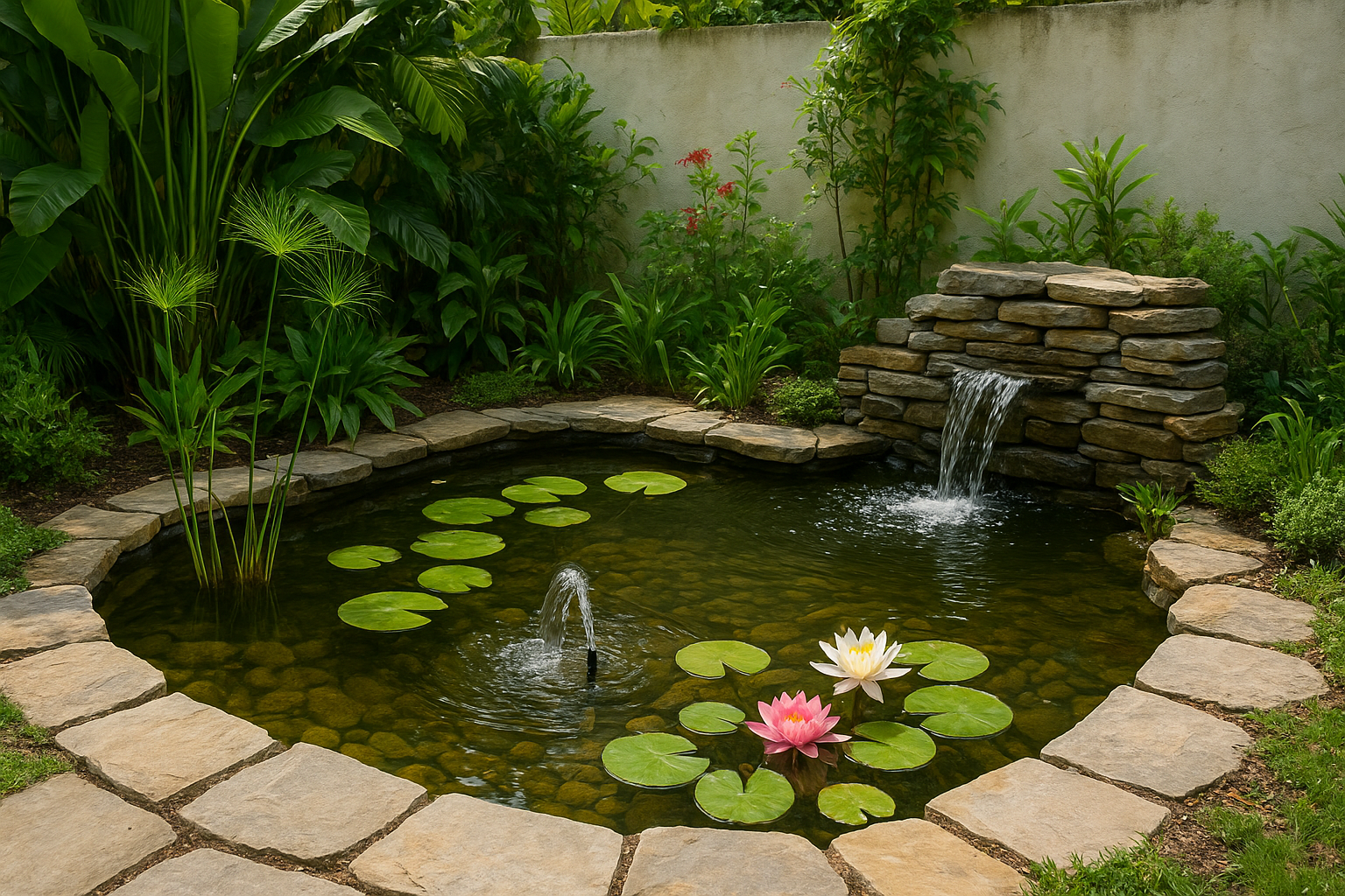 9. Add a small pond or water feature