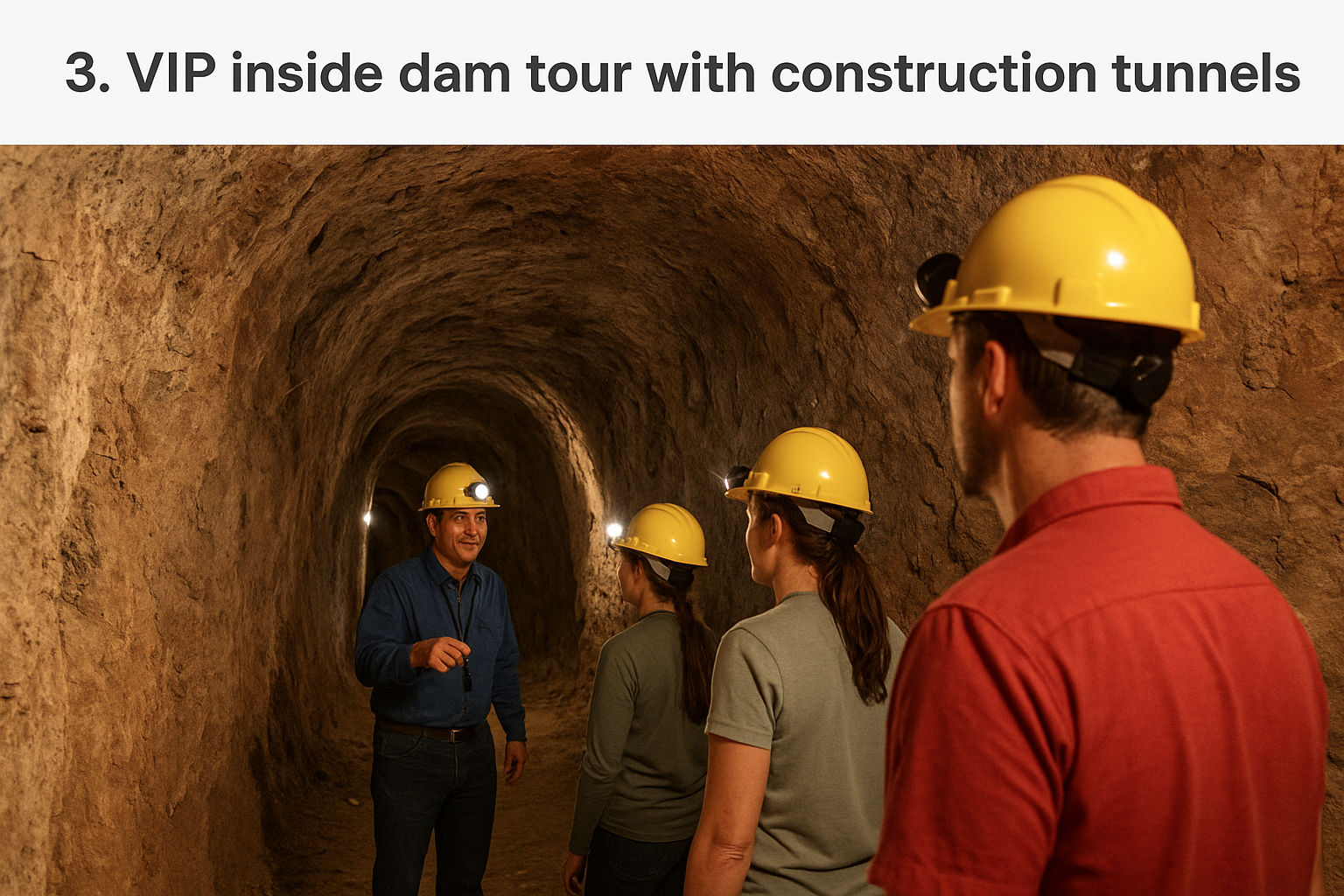3. VIP inside dam tour with construction tunnels