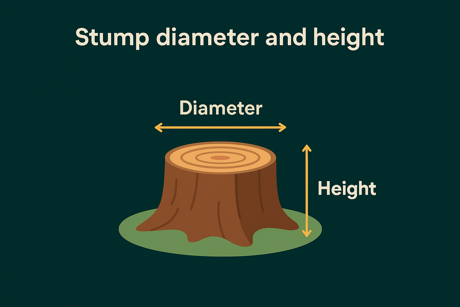 Stump diameter and height