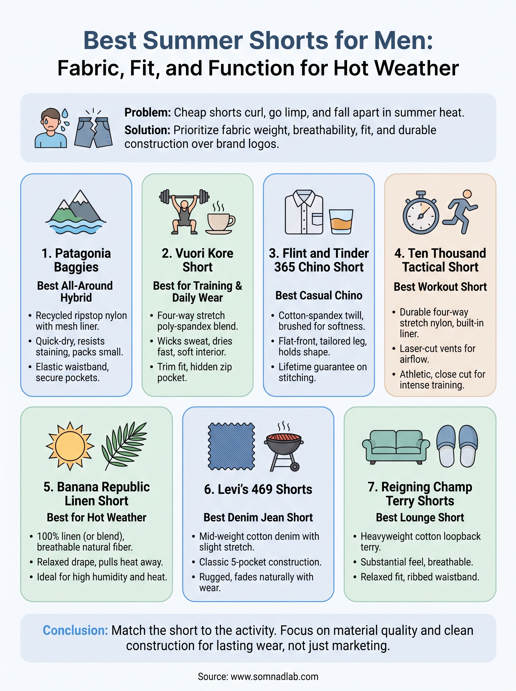 best summer shorts for men infographic
