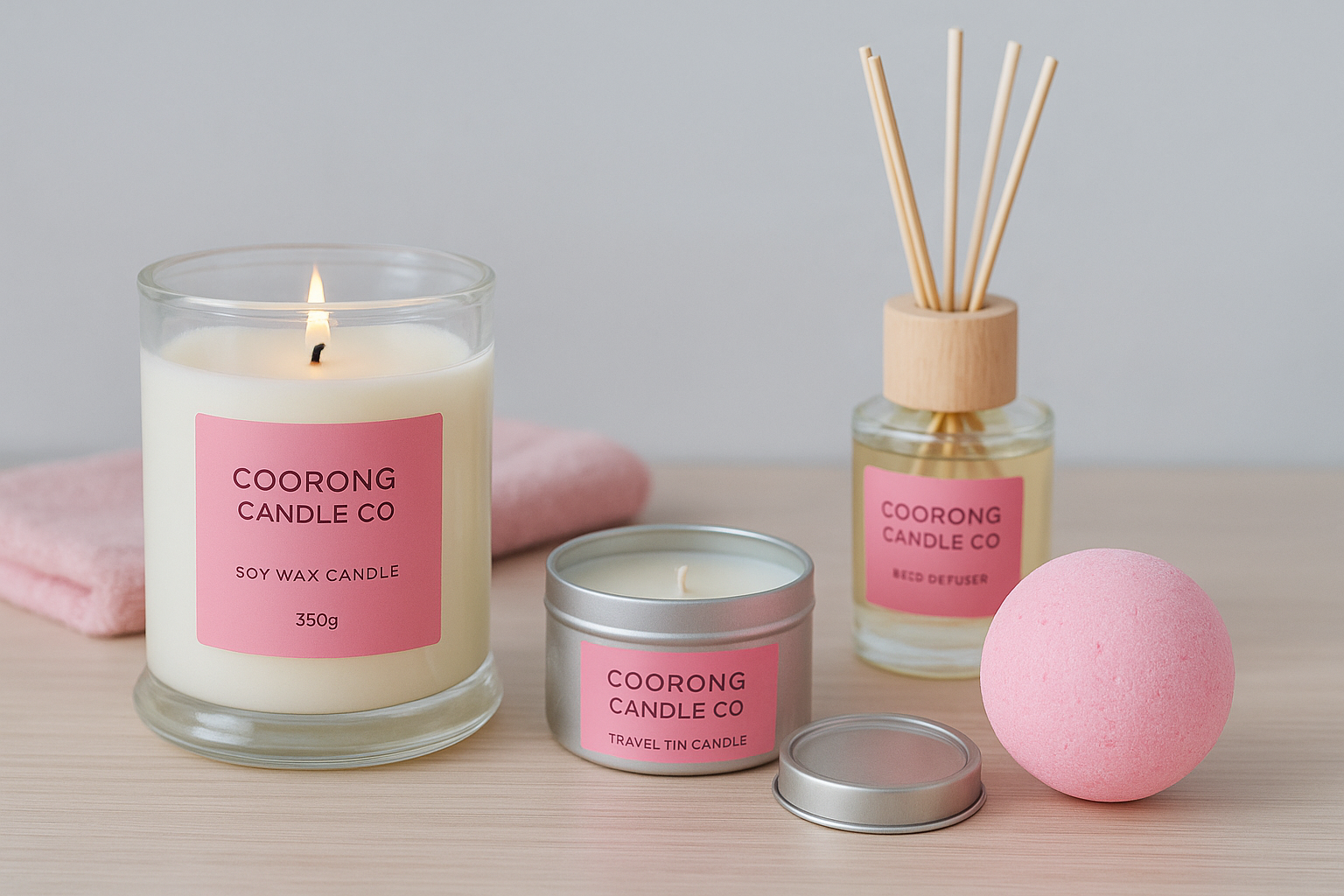 1. Coorong Candle Co vegan bath and body range
