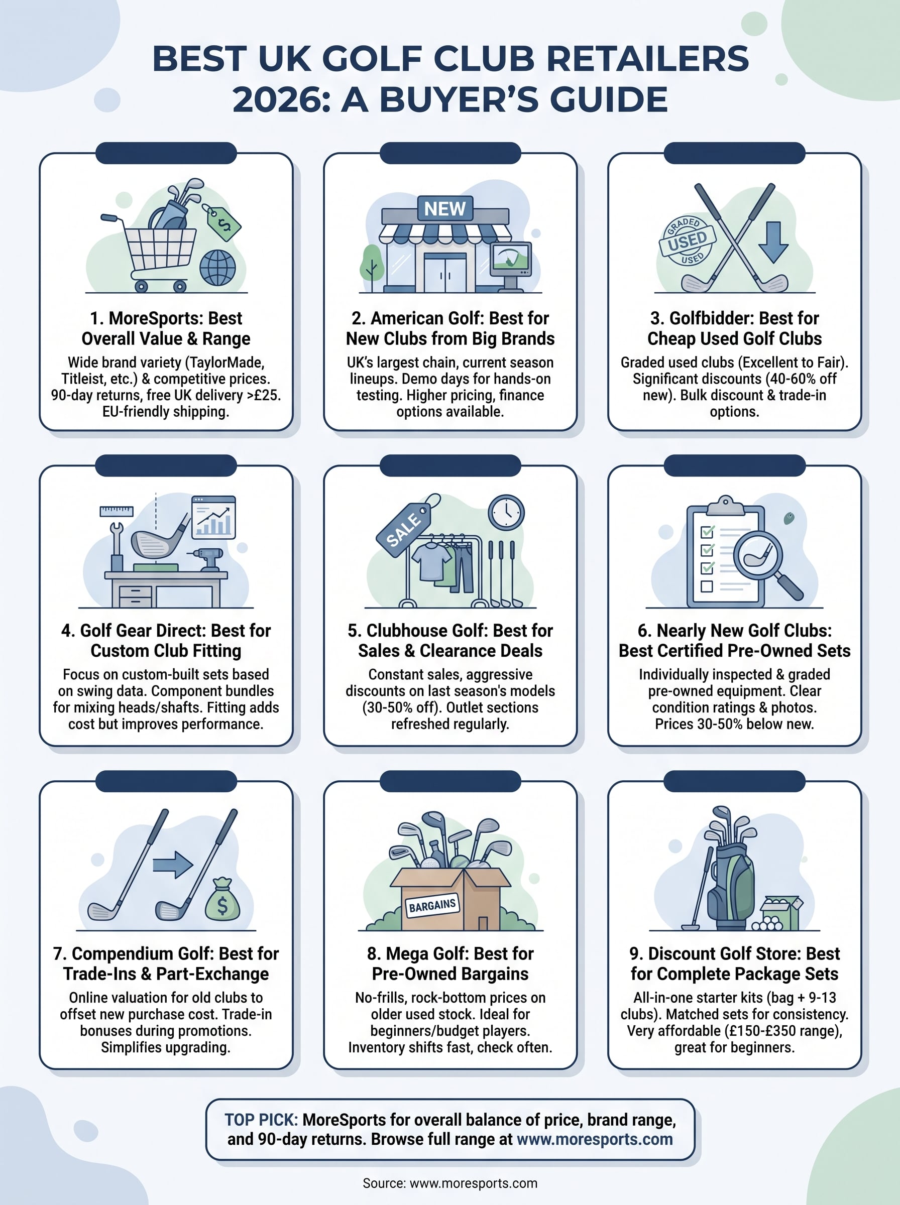 for sale golf clubs infographic