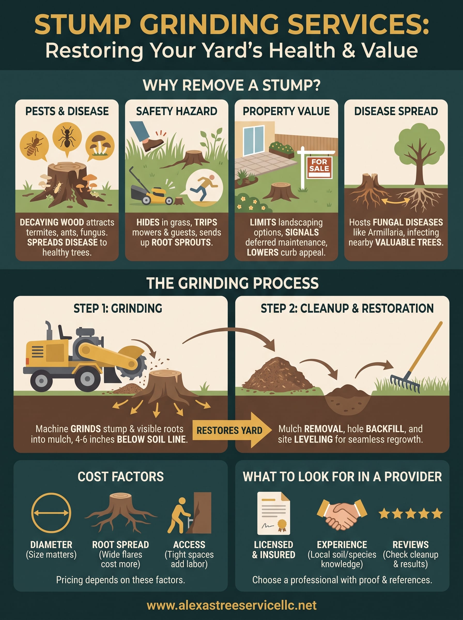 stump grinding services infographic