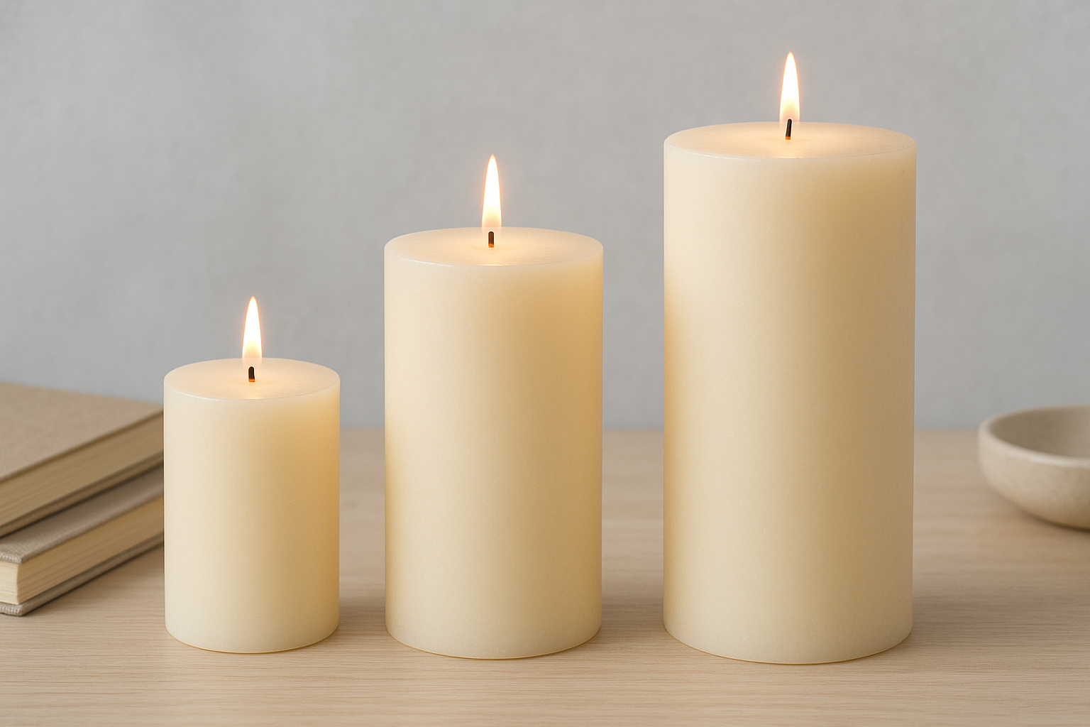 Pillar candle size and burn time guide