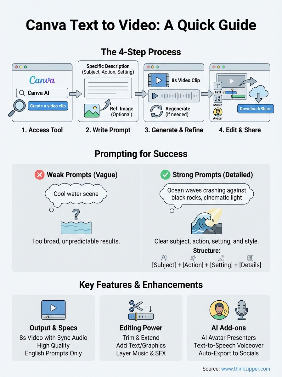 canva text to video infographic