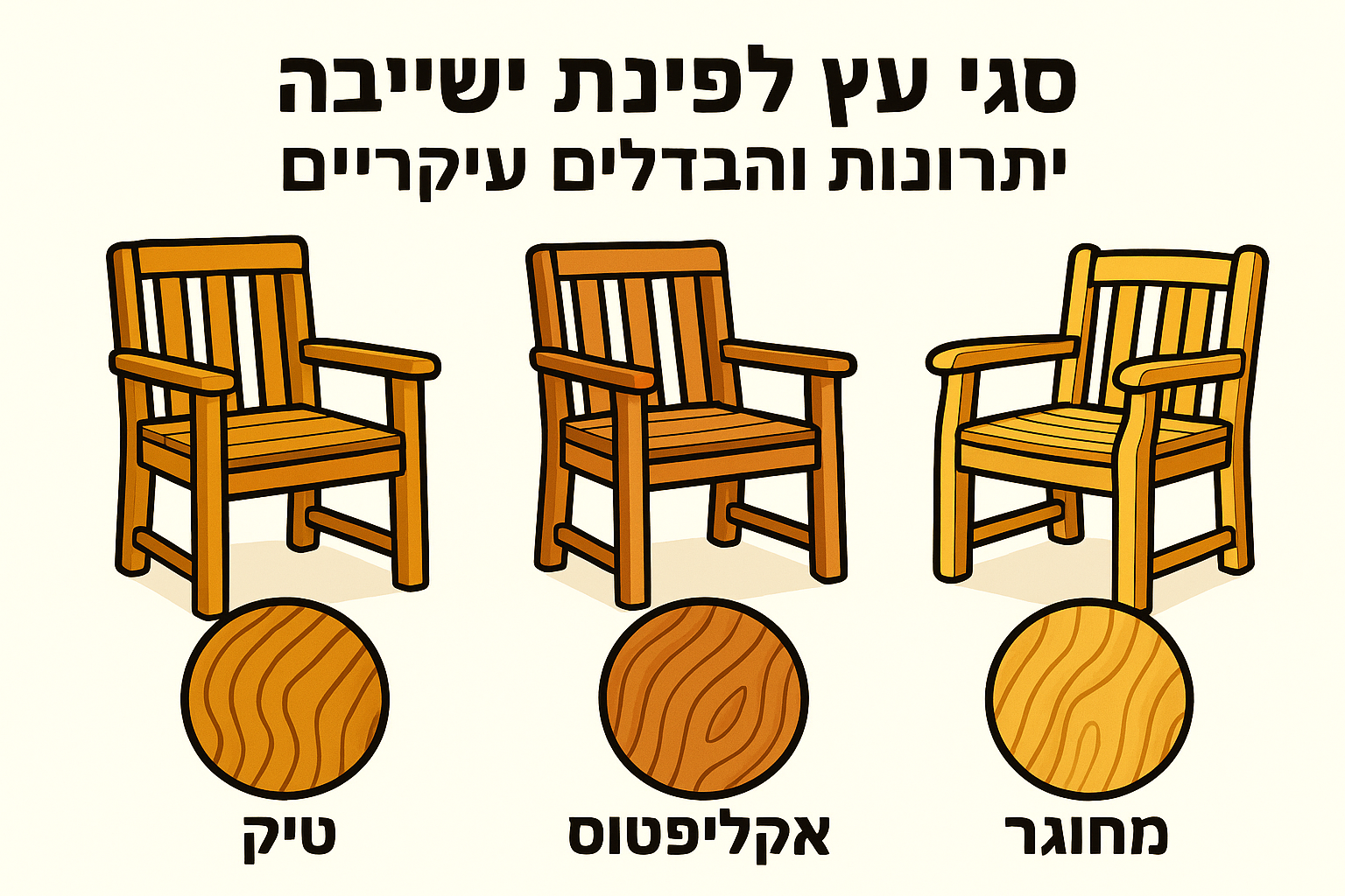 סוגי עץ לפינת ישיבה: יתרונות והבדלים עיקריים