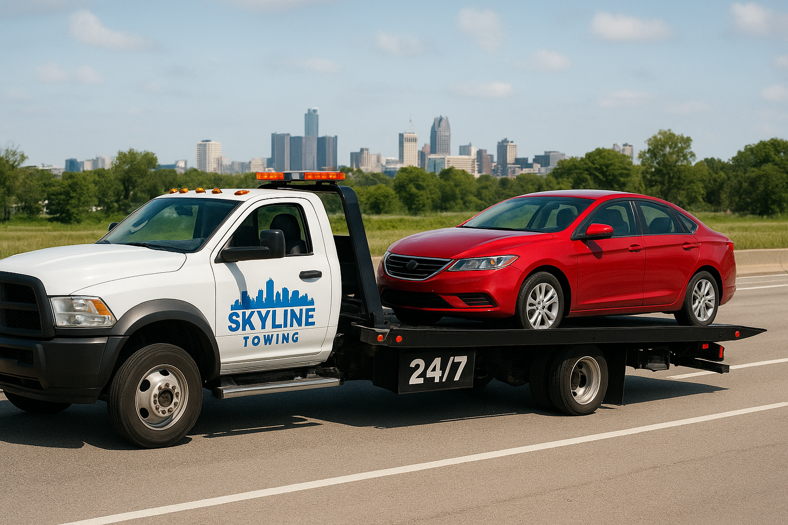 Roadside Assistance near Me within 5 Mi: Detroit's Fast Help 1. Skyline Towing: Detroit's 24/7 local roadside help