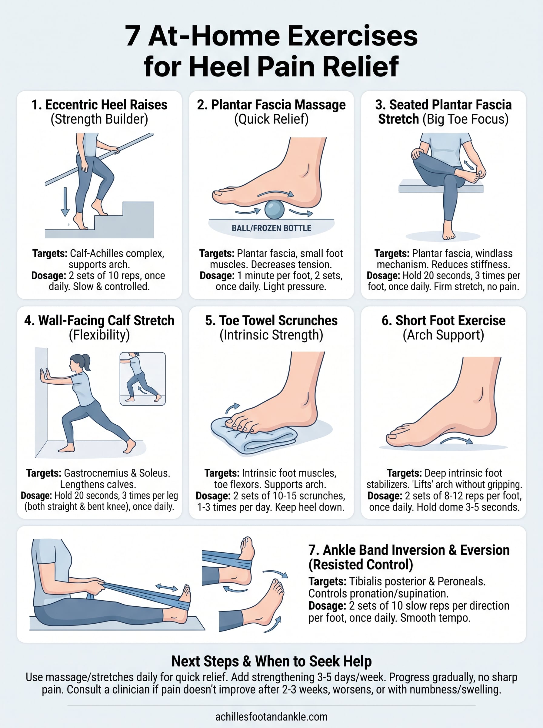 exercises for heel pain infographic