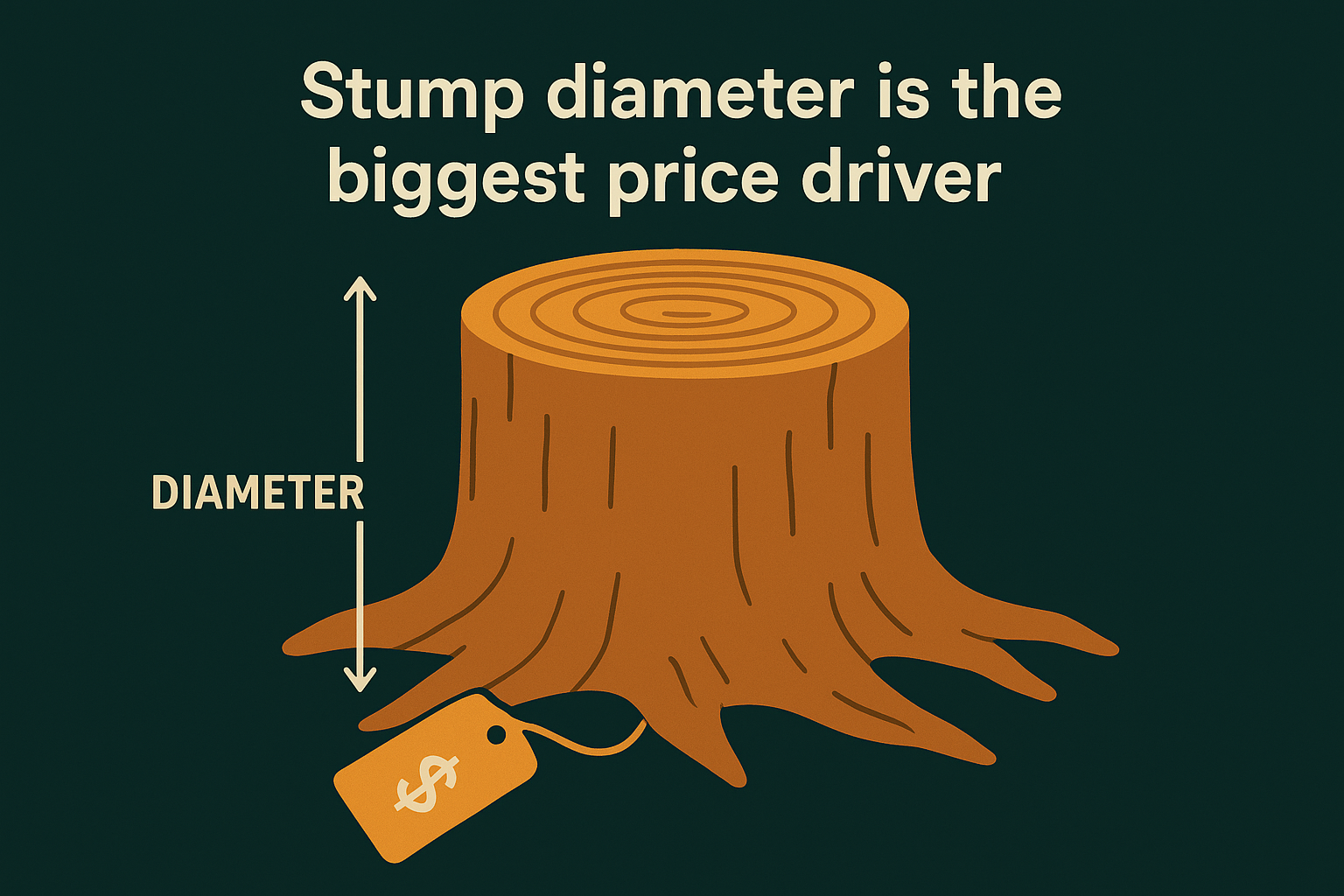 Stump diameter is the biggest price driver