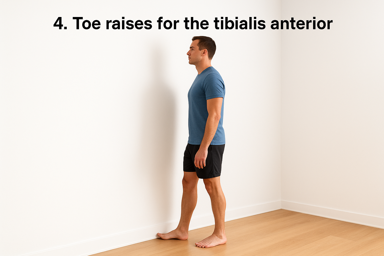 4. Toe raises for the tibialis anterior