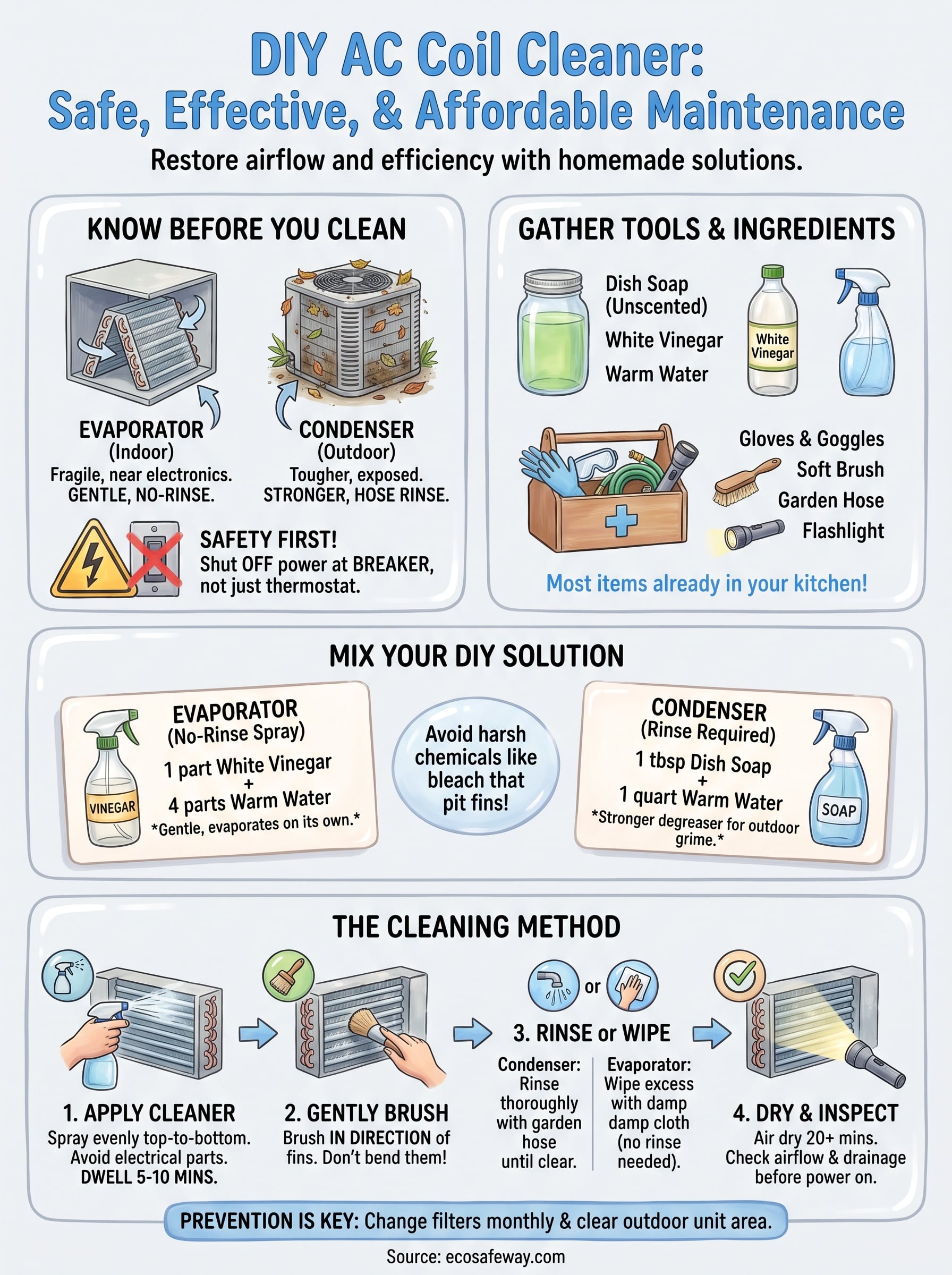 homemade ac coil cleaner infographic