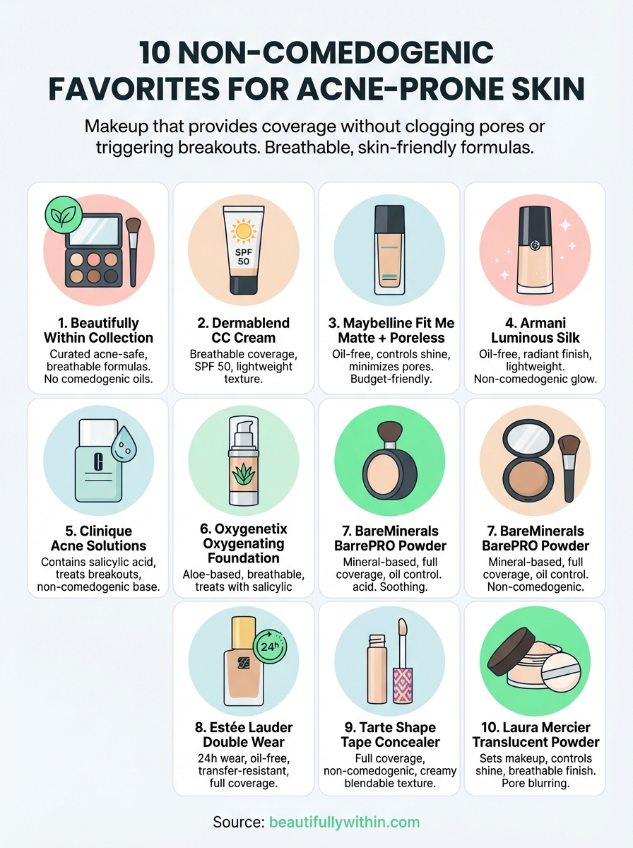 make up for acne prone skin infographic