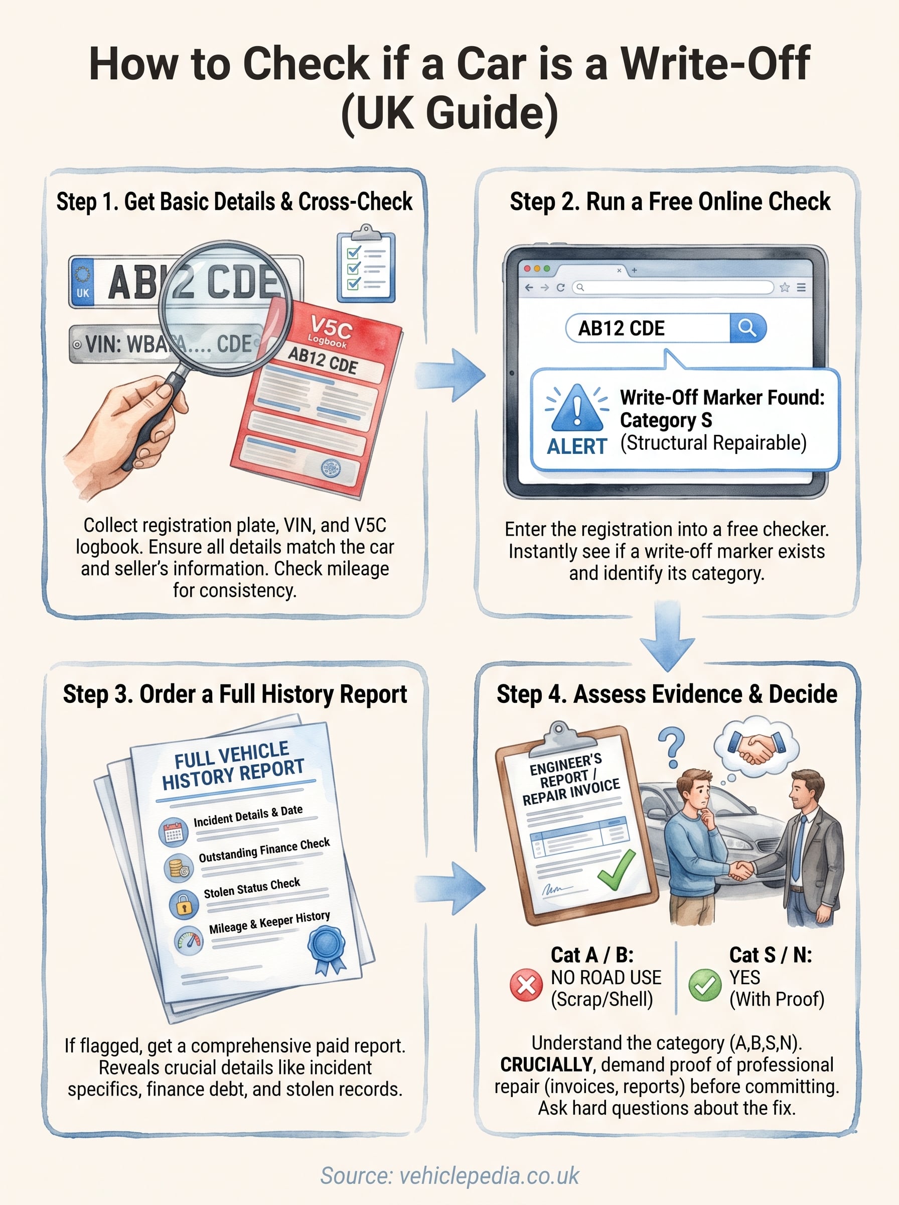 check if a car is a write off infographic