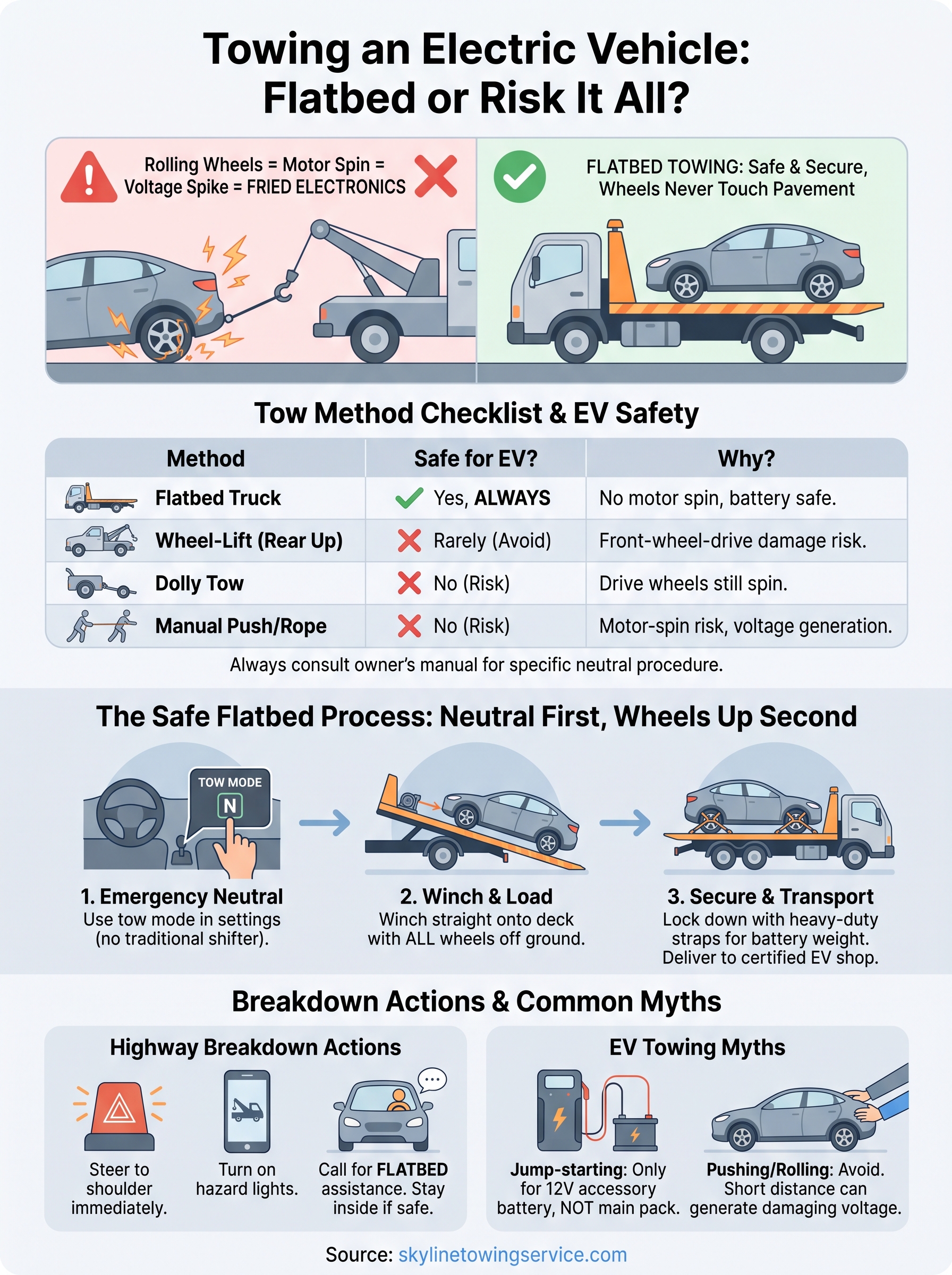 Can You Tow an Electric Car? Detroit's Safe Towing Guide can you tow an electric car infographic