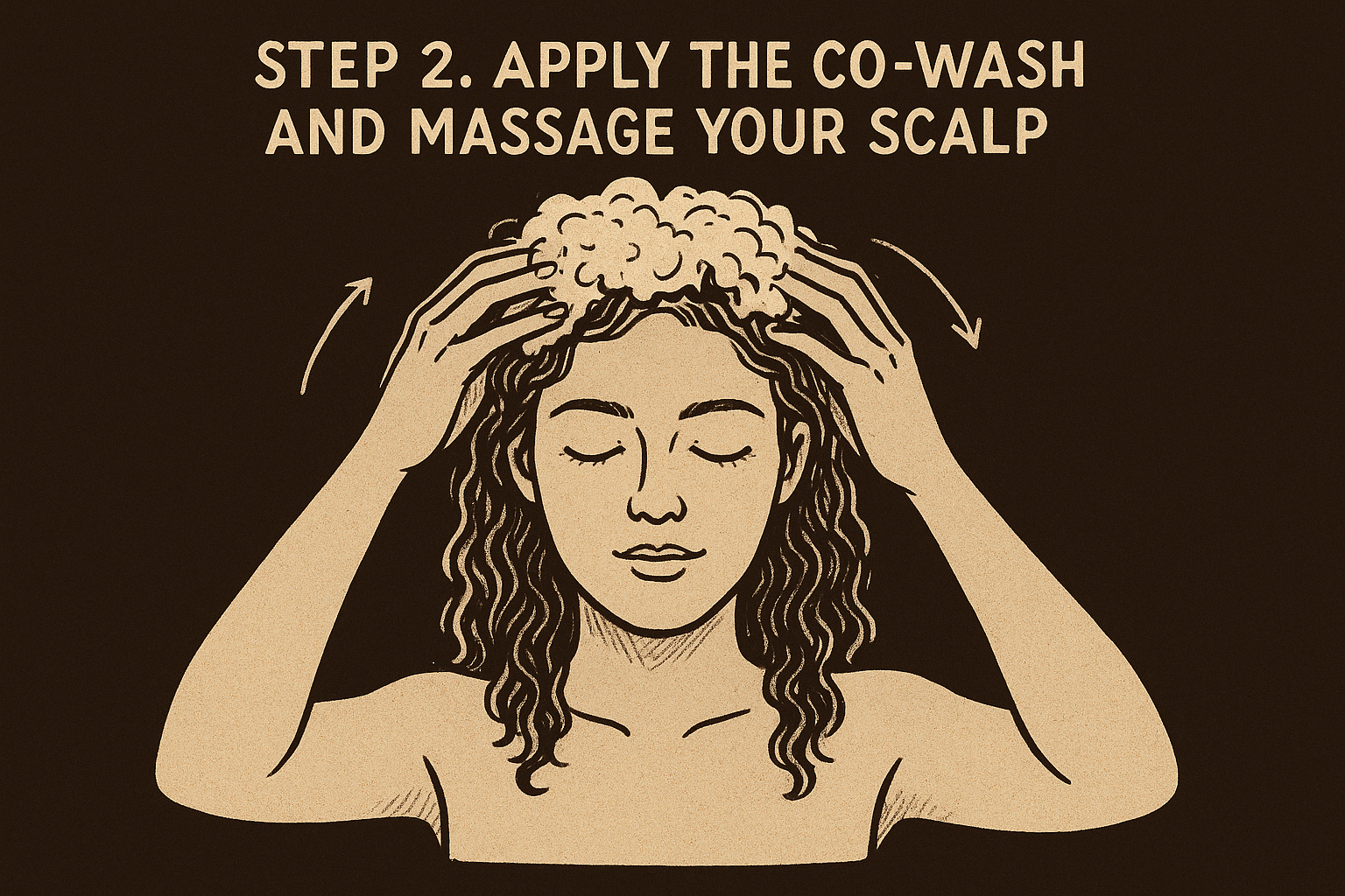 Step 2. Apply the co-wash and massage your scalp