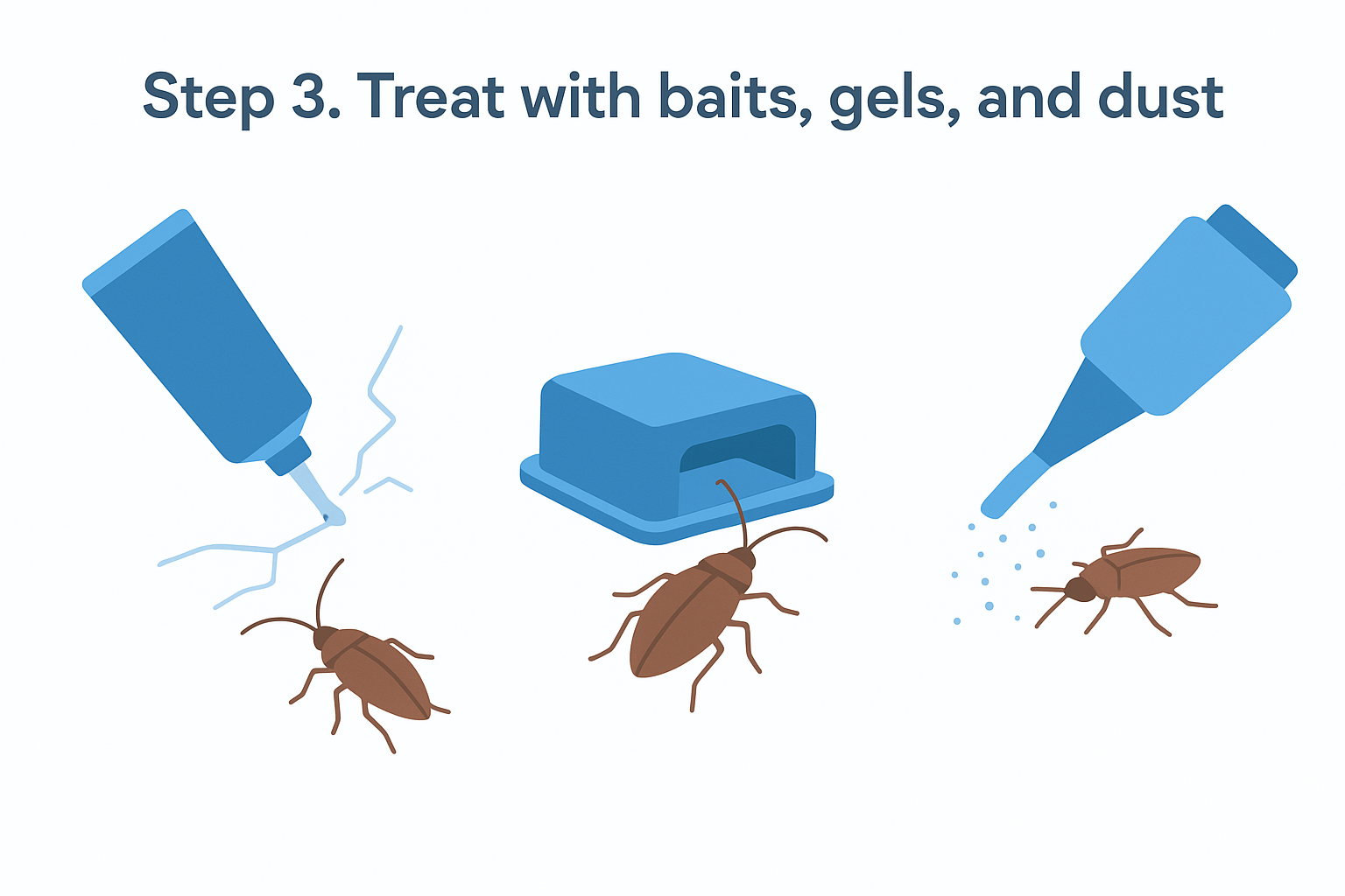 Step 3. Treat with baits, gels, and dust