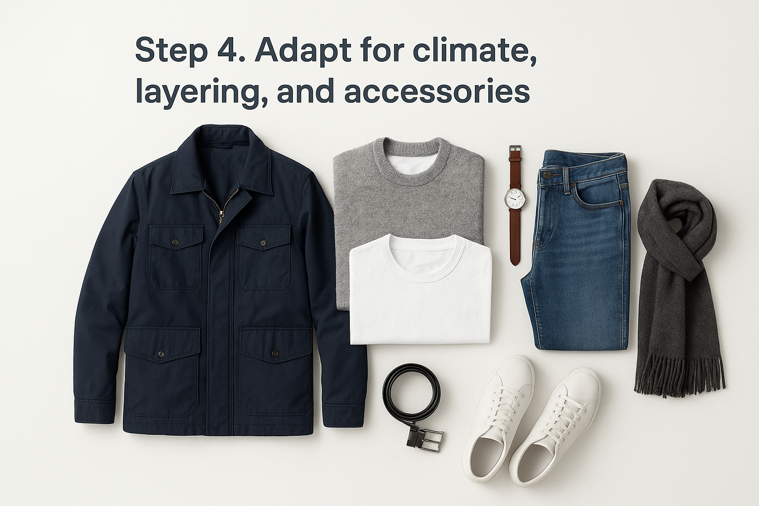 Step 4. Adapt for climate, layering, and accessories