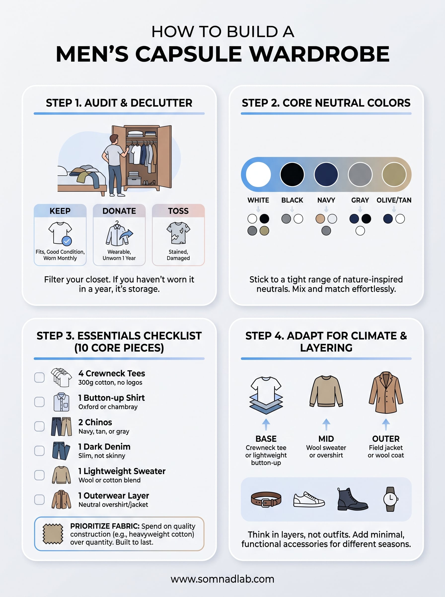 men's capsule wardrobe infographic