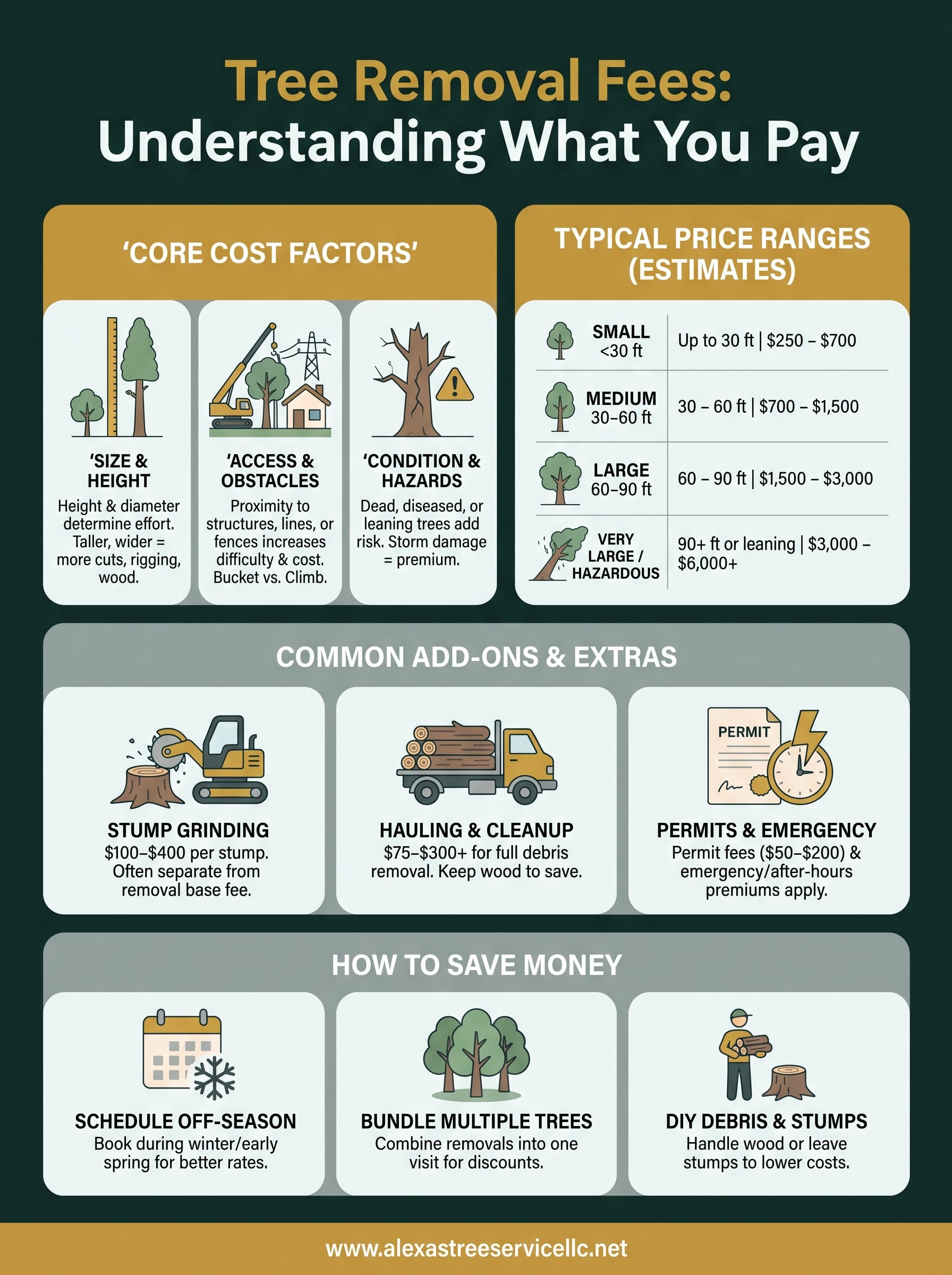 tree removal fee infographic