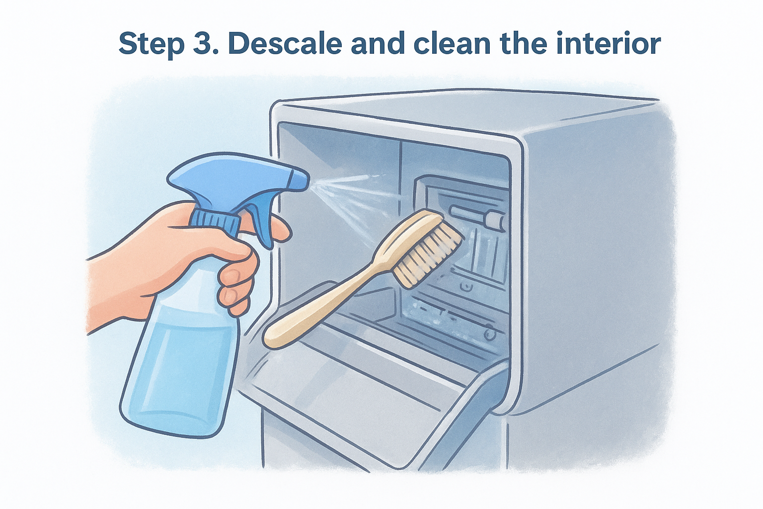 Step 3. Descale and clean the interior