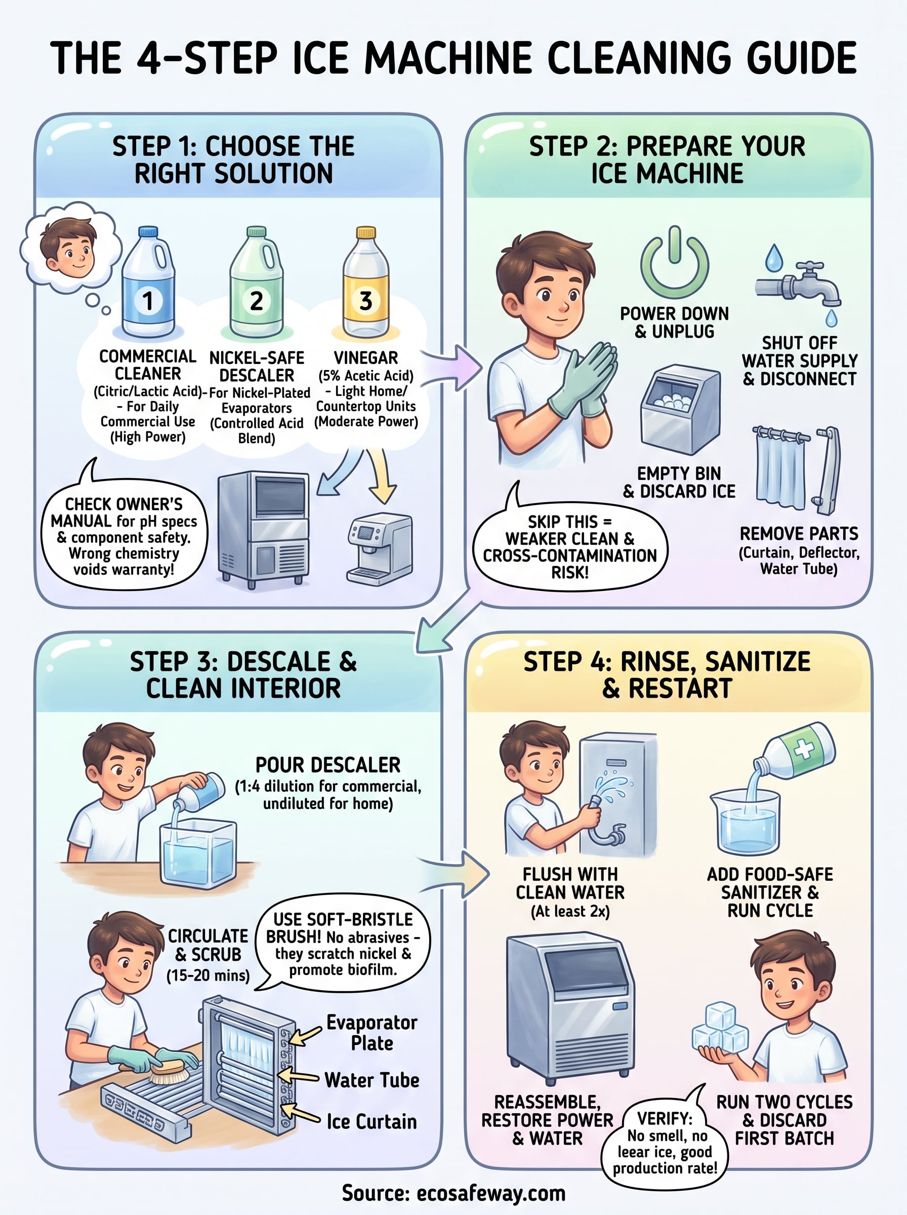 cleaning solution for ice machine infographic
